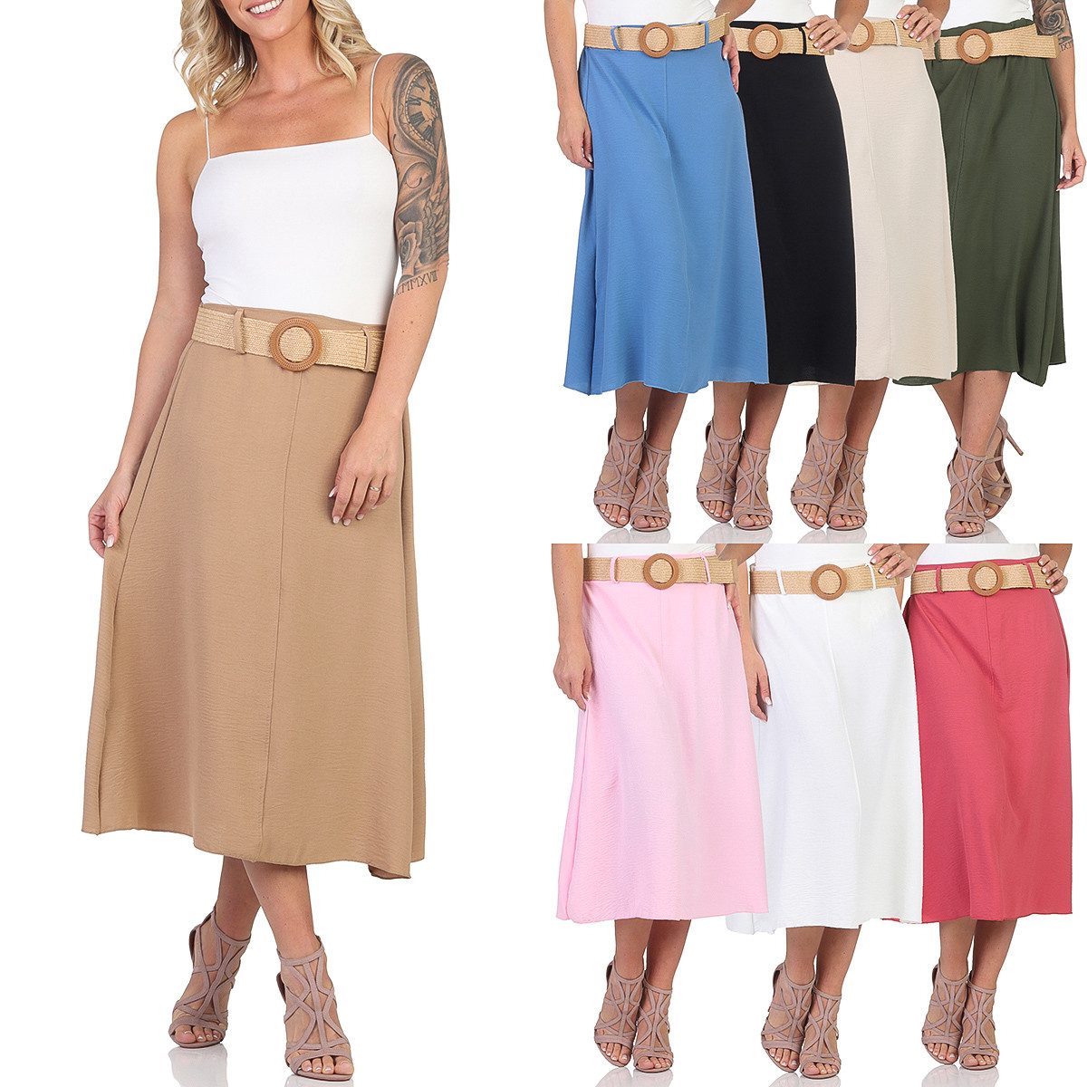 simaranda Sommerrock Damen Rock 2602 34-38 Hellblau