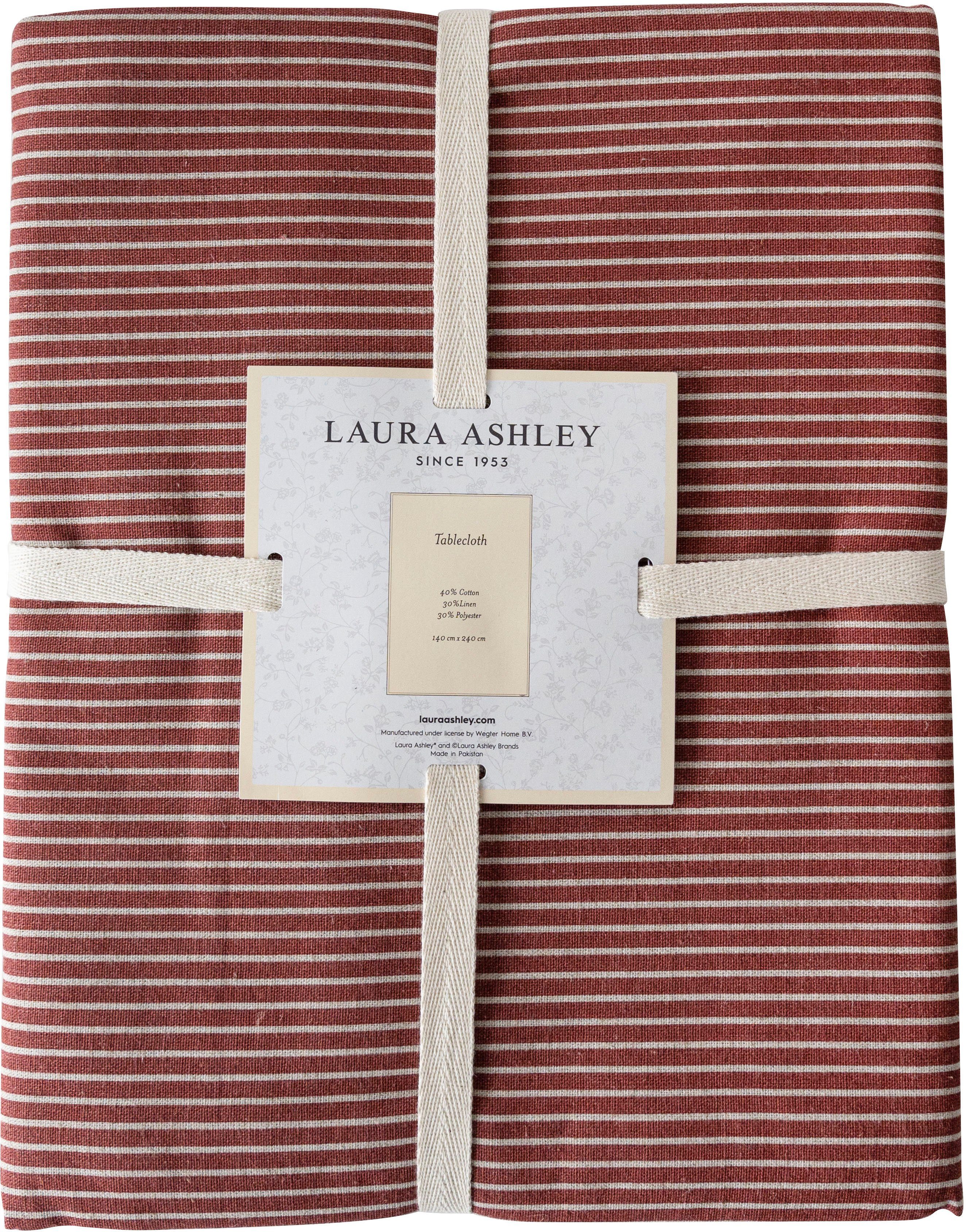 LAURA ASHLEY (1-tlg) Tischdecke rot Streifen