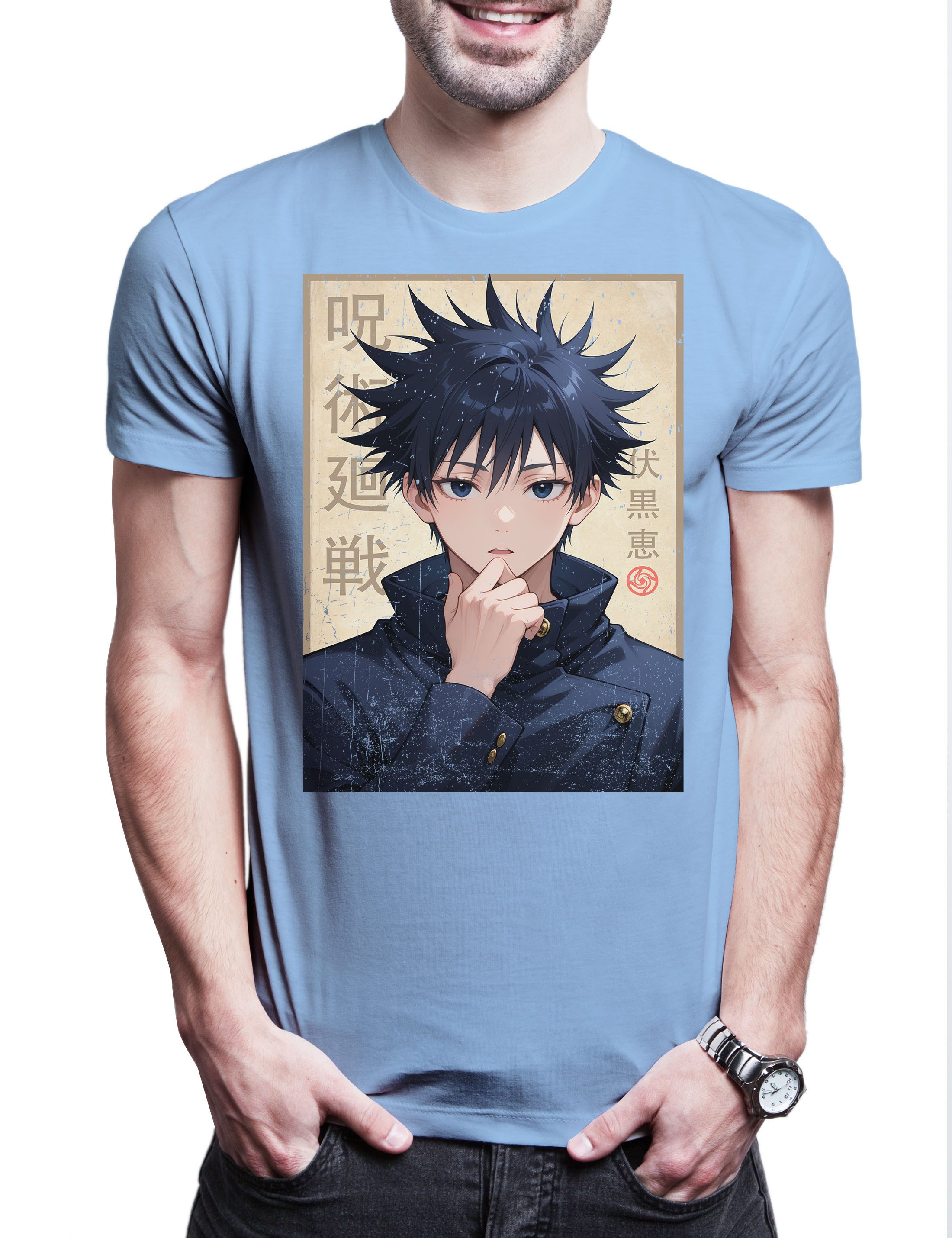 Print-Shirt Megumi Portrait Herren T-Shirt Yuji Itadori Gojo Kaisen Satoru