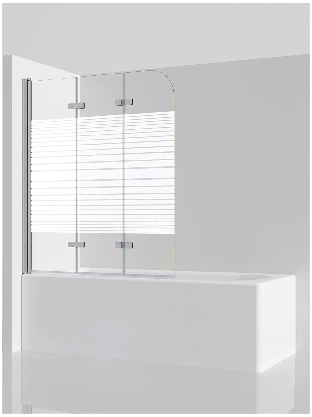 IMPTS Badewannenfaltwand Duschabtrennung Badewanne Badewannenaufsatz 3 teil günstig online kaufen