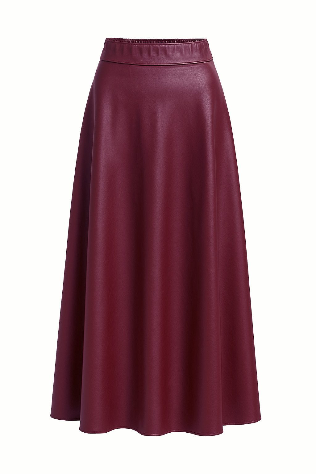 Mississhop Lederimitatrock Damen A-Linien langer Rock aus Kunstleder M.404