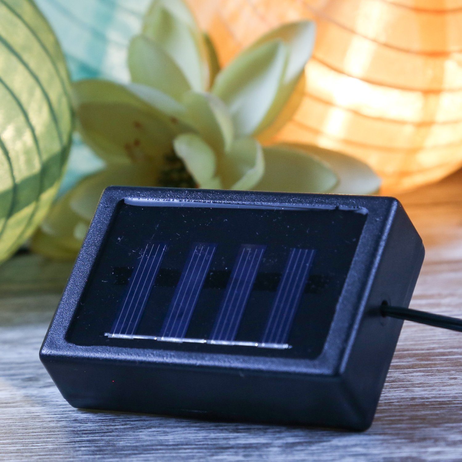 MARELIDA LED-Lichterkette LED Solar Lichterkette Lampions 10 bunte Lampions 4,5m Garten Balkon, 10-flammig