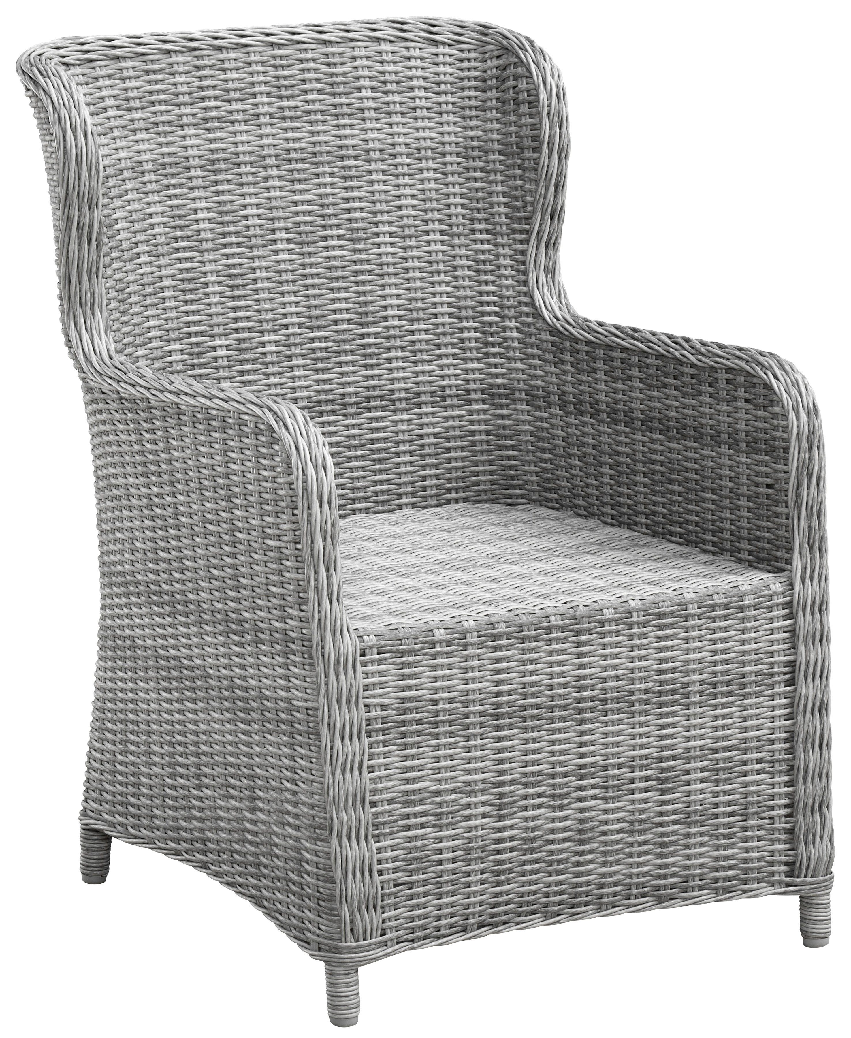 KONIFERA Garten-Essgruppe Seattle, (Set, 19-tlg., 6x Sessel, 1xTisch 170x90 cm, inkl. Auflagen, Polyrattan, Aluminium), Tischbeine aus Akazie, Tischplatte aus 5mm starkem Sicherheitsglas