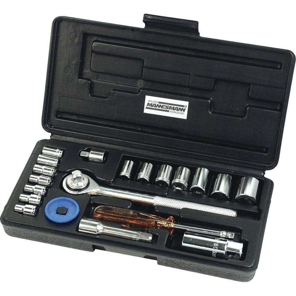 Brüder Mannesmann Werkzeuge Steckschlüssel Steckschlüsselsatz 1/4″″ +3/8″ Zoll, 20-teilig M 206