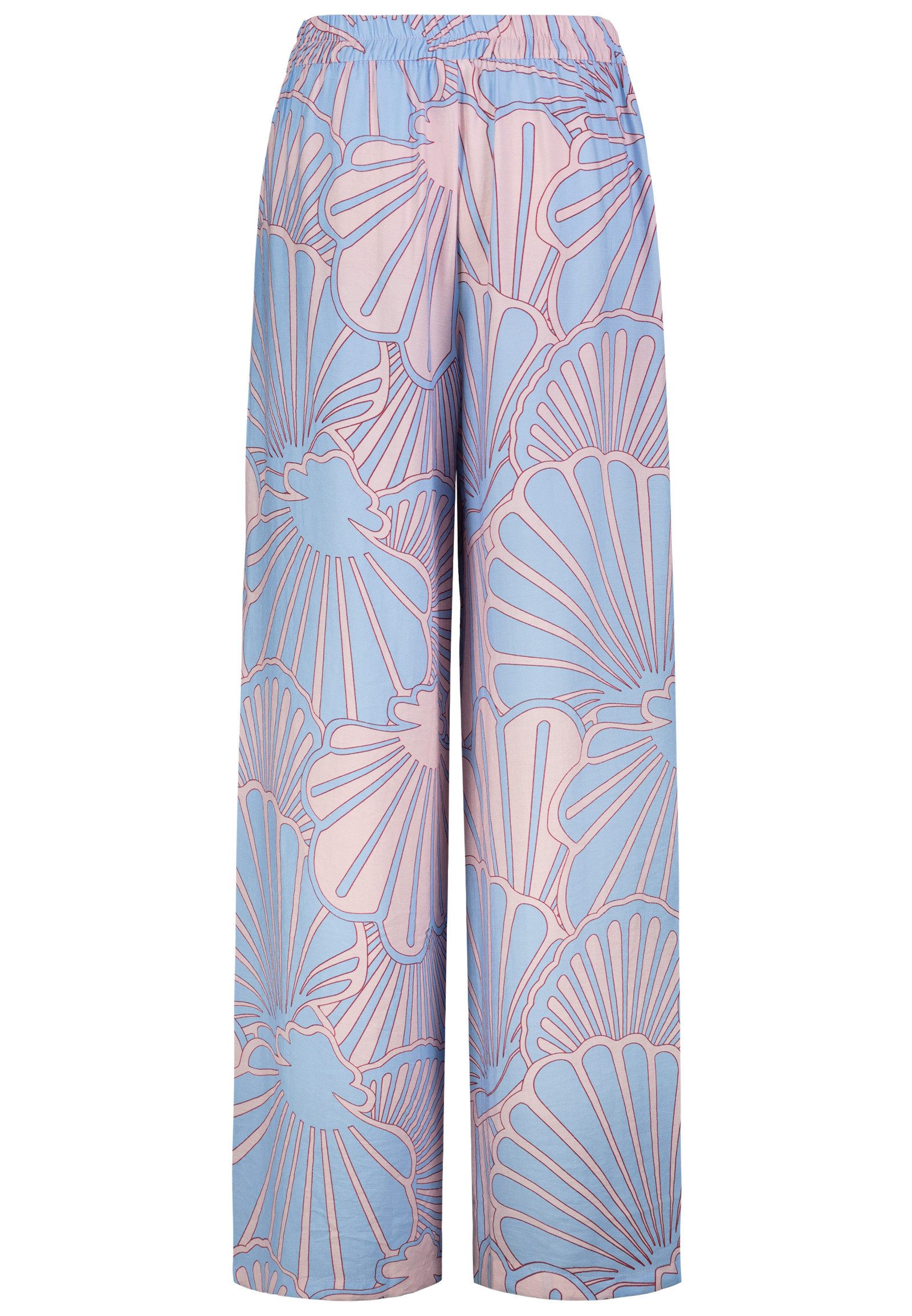 SUBLEVEL Chinos Damen Luftige Sommerhose Freizeit Weit geschnitten Stoff Palazzo-Hose