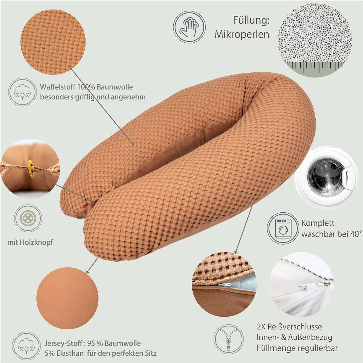 SEI Design Stillkissen Stillkissen Mikroperlen Seitenschläferkissen Babynes günstig online kaufen