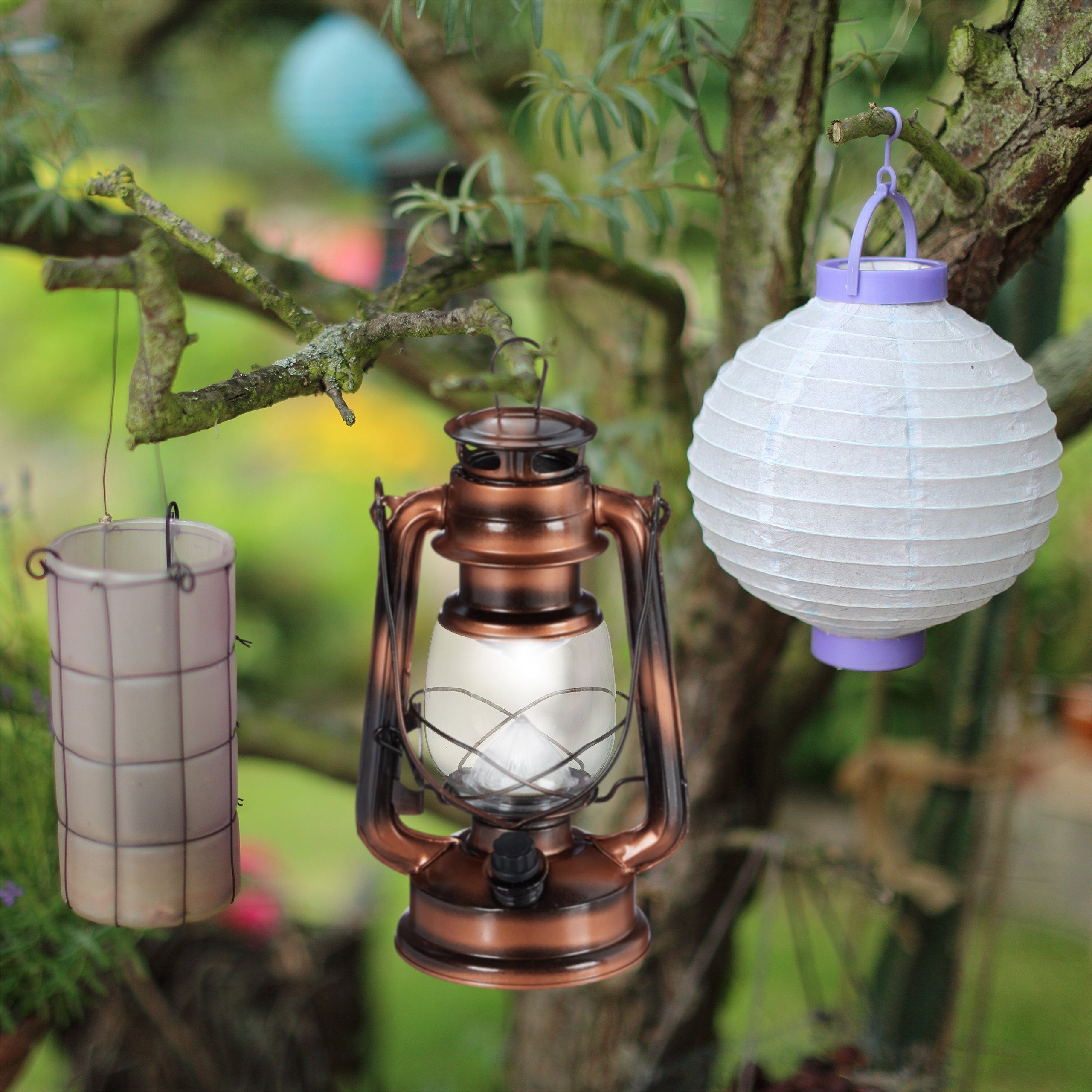 relaxdays LED Laterne Sturmlaterne LED, Kupfer günstig online kaufen