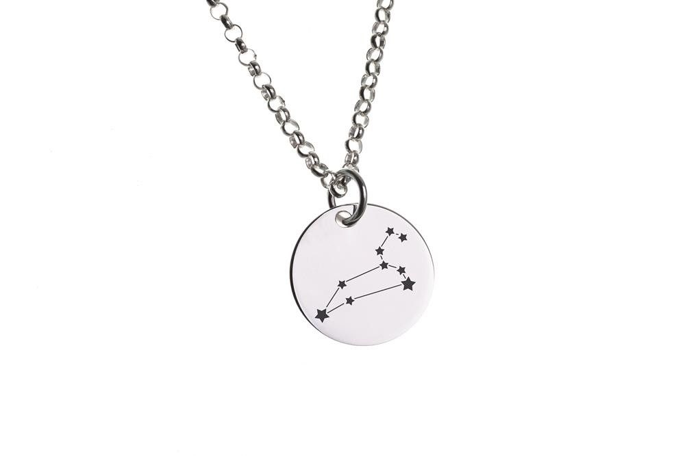 Silberkette Erbskette 2mm mit Sternbild Anhänger LÖWE - 925 Silber, Länge wählbar