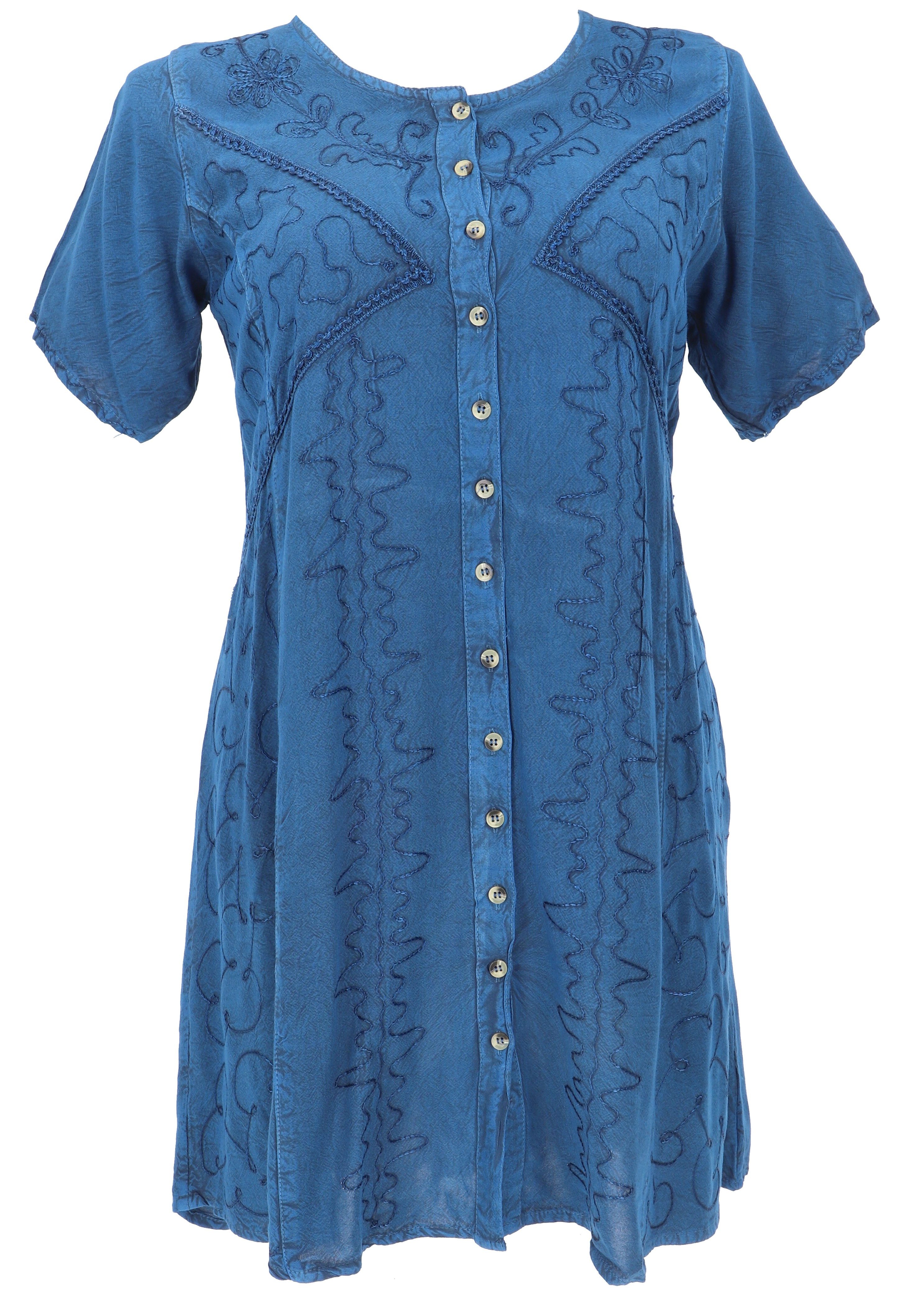 Guru-Shop Midikleid Besticktes indisches Boho Minikleid Hippie.. alternativ günstig online kaufen