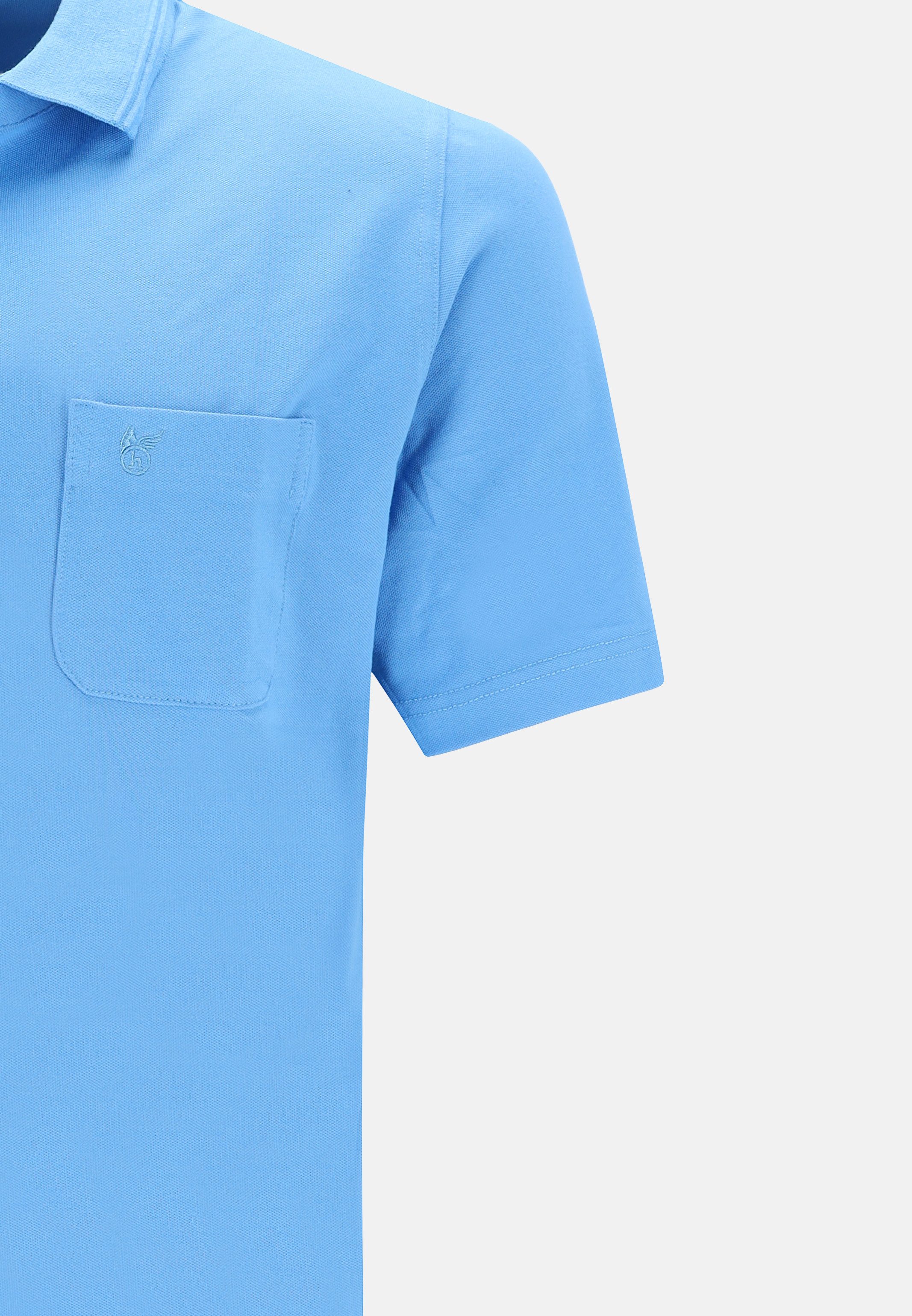 Hajo Poloshirt Pique (1-tlg) Poloshirt - Baumwolle - Atmungsaktiv - Gesäumter Armabschluss