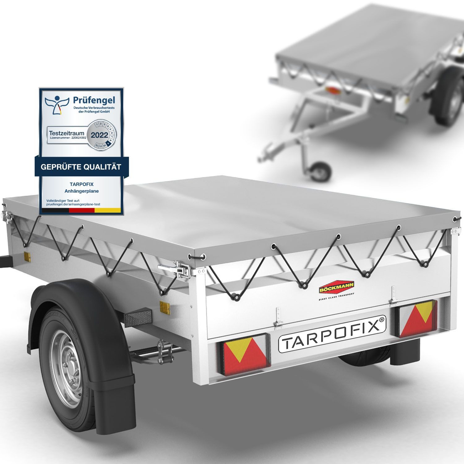 Tarpofix® Schutzplane Tarpofix Anhängerplane 209x115 cm & 209x134 cm PVC Abdeckplane, Flachplane 209x115 cm, Grau, PVC wasserdicht