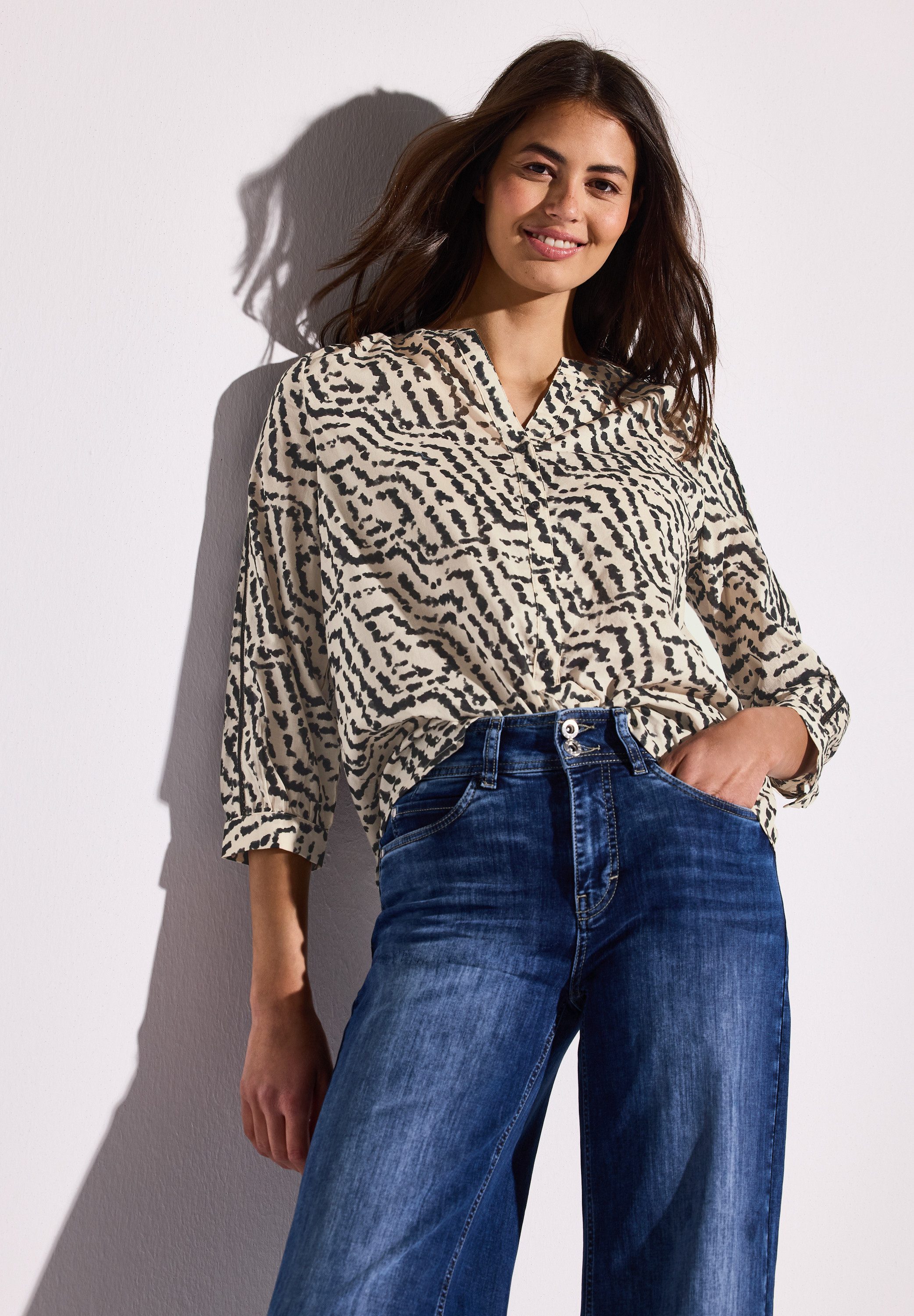 STREET ONE Druckbluse mit Tapedetails und günstig online kaufen