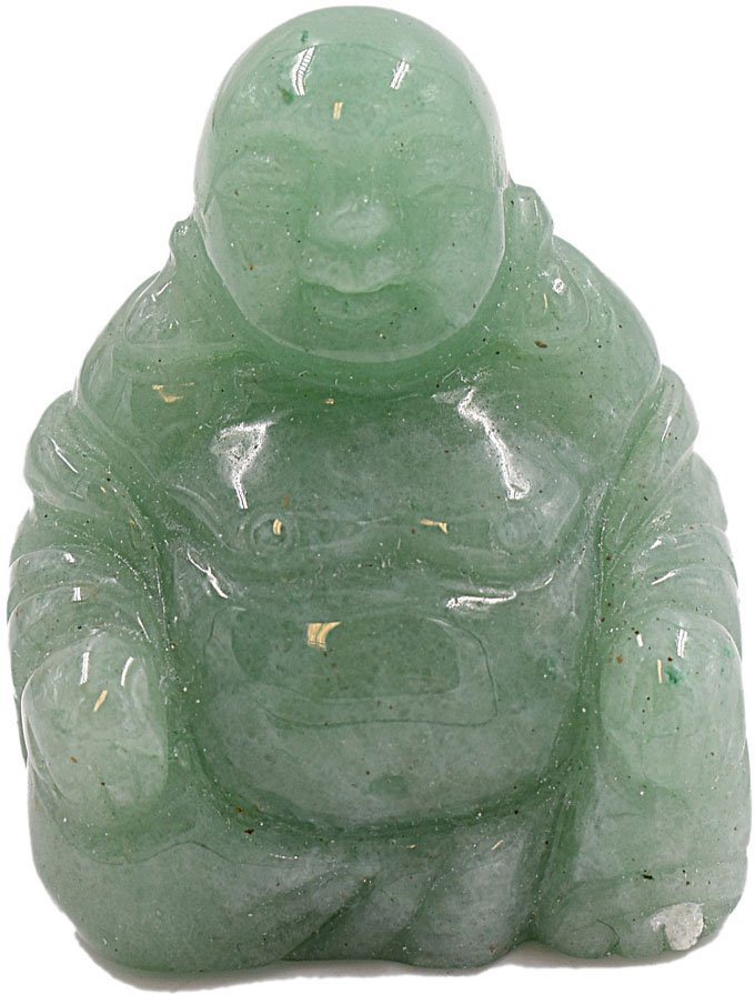 Firetti Buddhafigur Schmuck Geschenk Edelsteinfigur Mut & Optimismus  Aventurin (1 St), Perfekt zu jedem Anlass - Geburtstag, Weihnachten!