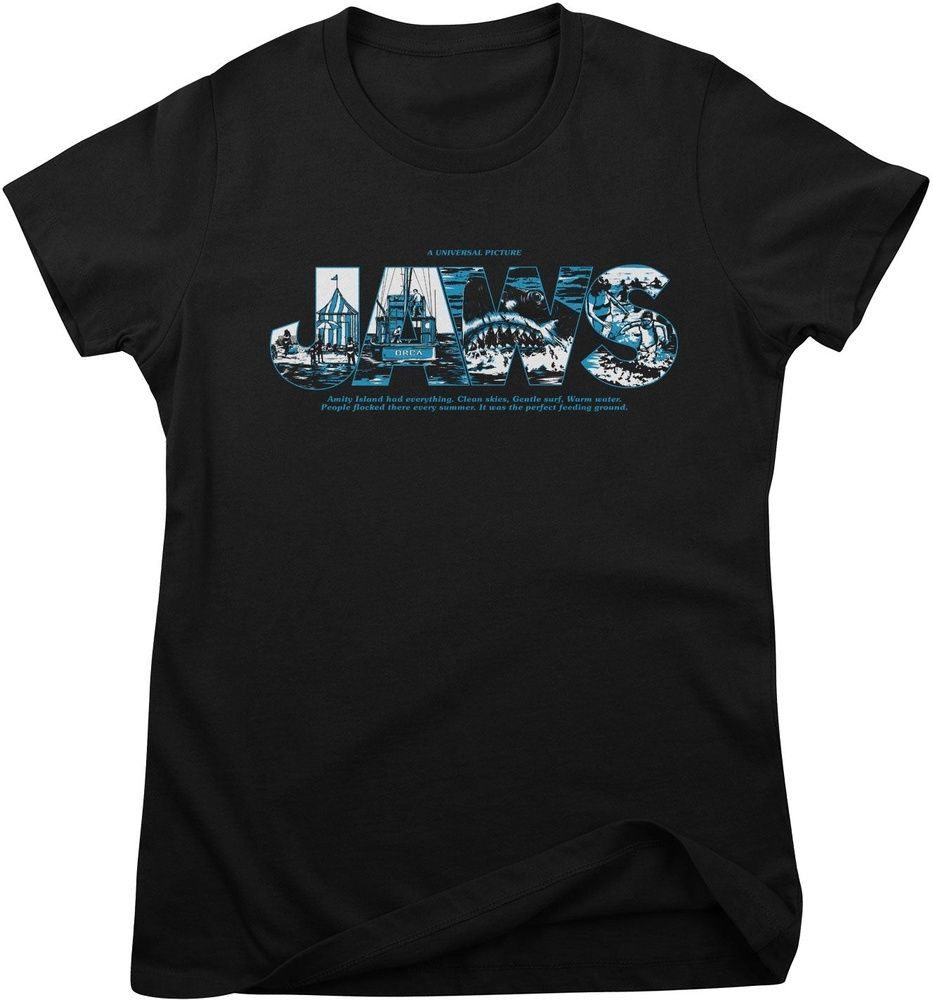 Jaws T-Shirt Jaws Logo Scenes Girly Tee