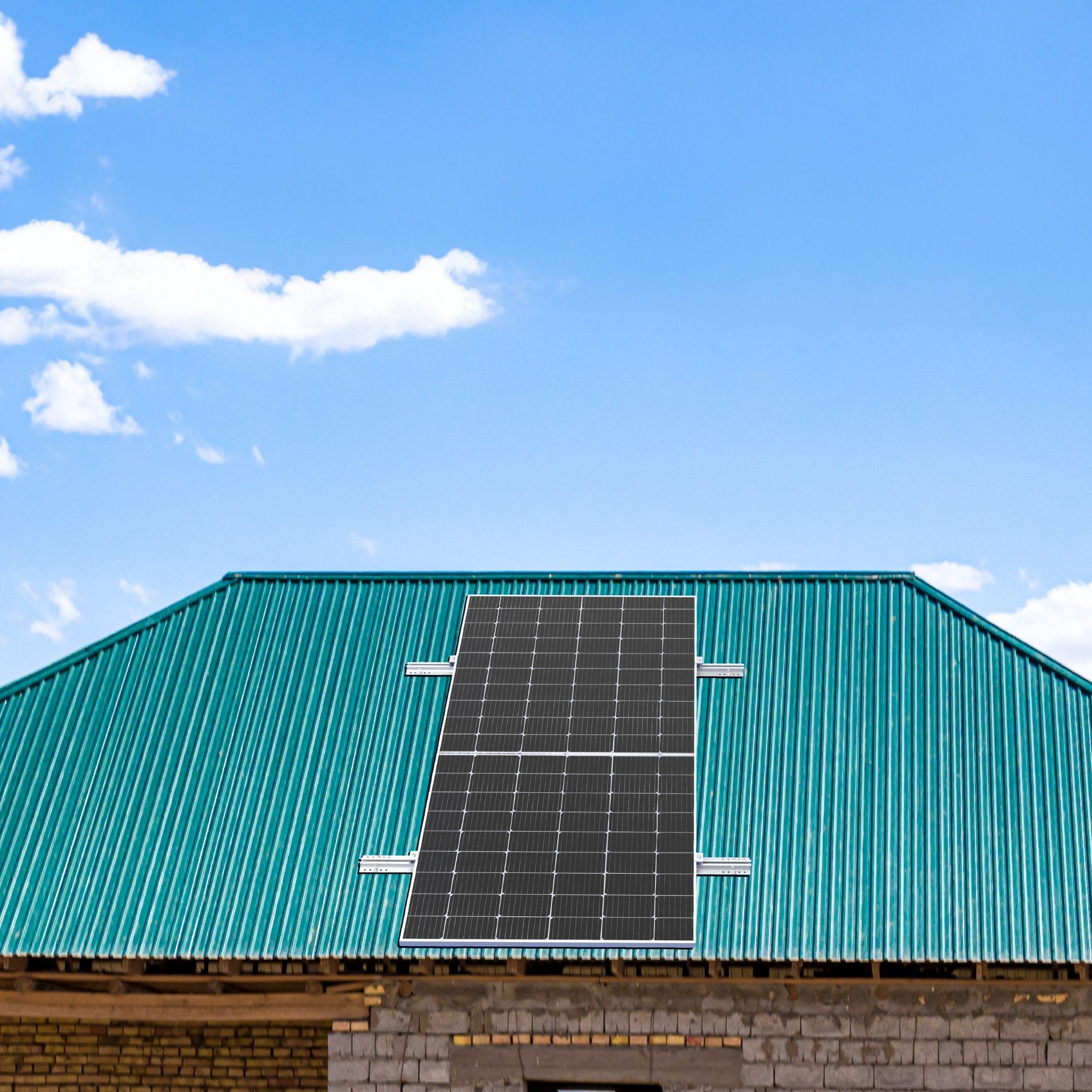 NuaSol Solarmodul-Halterung Trapezblechdach-Montageset Kurzprofil 40 cm
