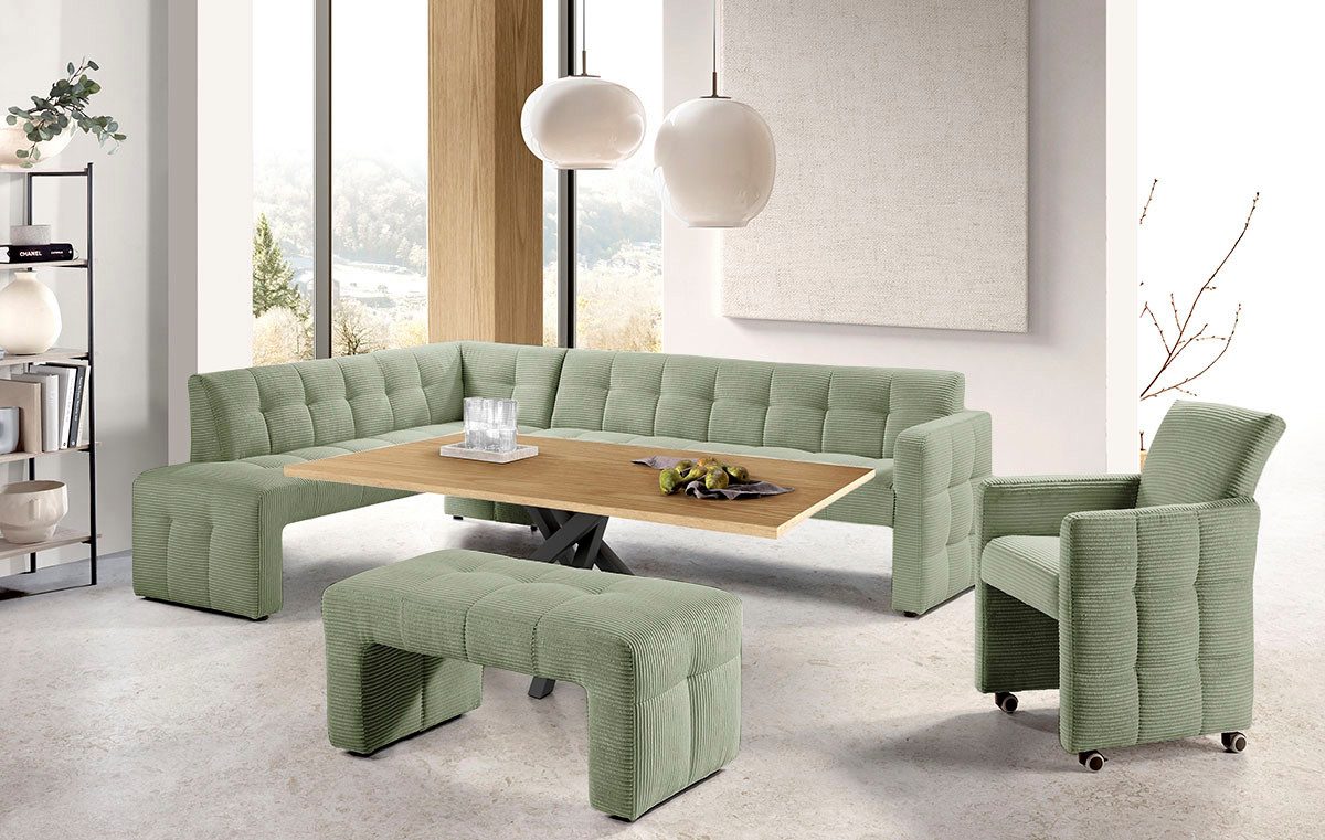 exxpo - sofa fashion Essbank Barista, bequem und elegant, hohe Bodenfreiheit, Eckbank Barista bequem und elegant, hochwertige Detailverarbeitung