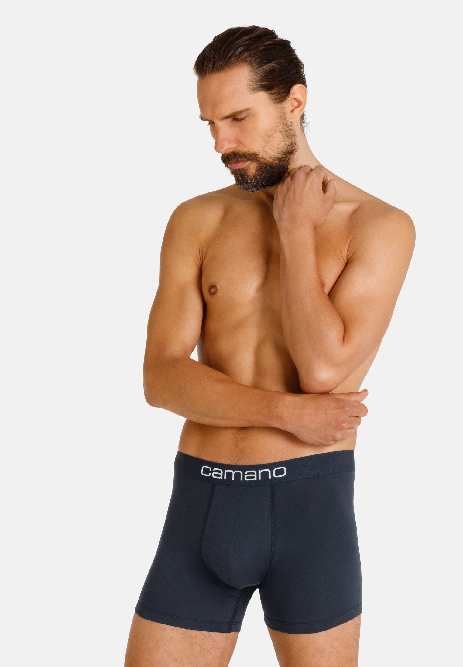 Camano Boxershorts mit nachhaltigerer (BCI) (2-St) Baumwolle dunkelblau Comfort Pack 2er