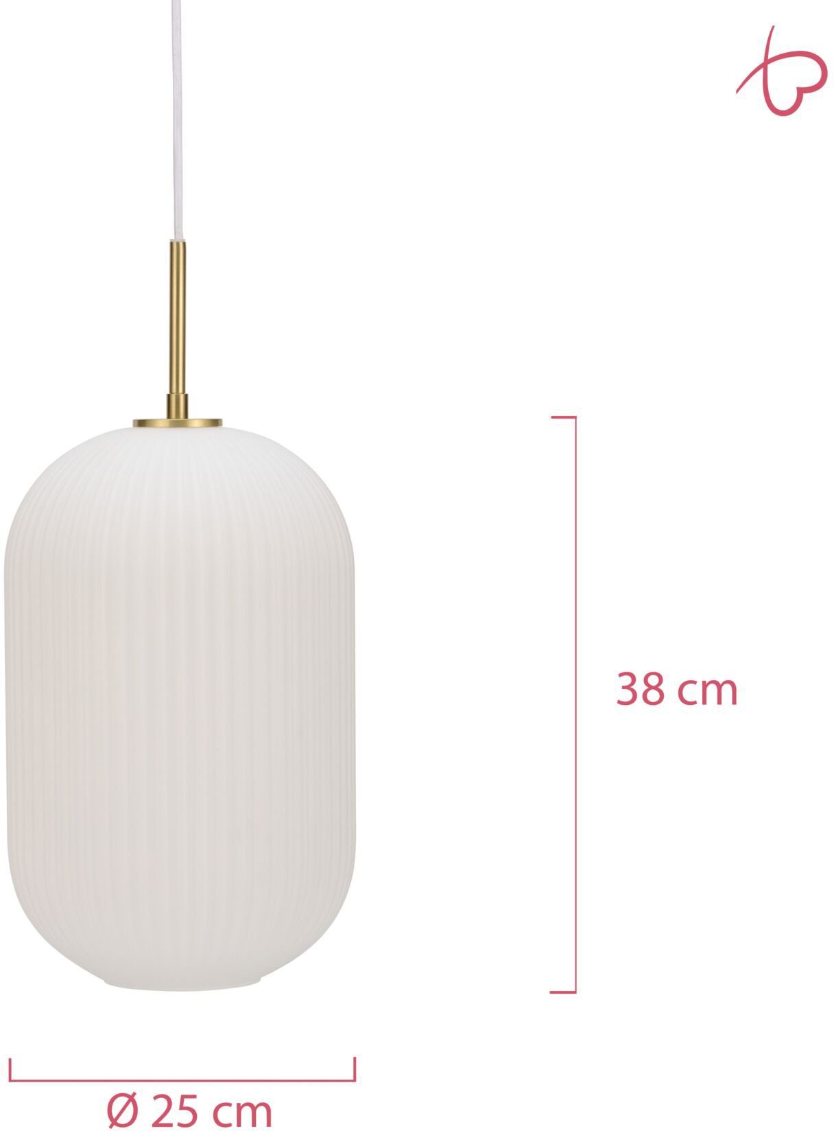 Glas/Metall, E27 Weiß/Gold Pendelleuchte Pauleen 230V Leuchtmittel, Delight ohne max20W Splendid