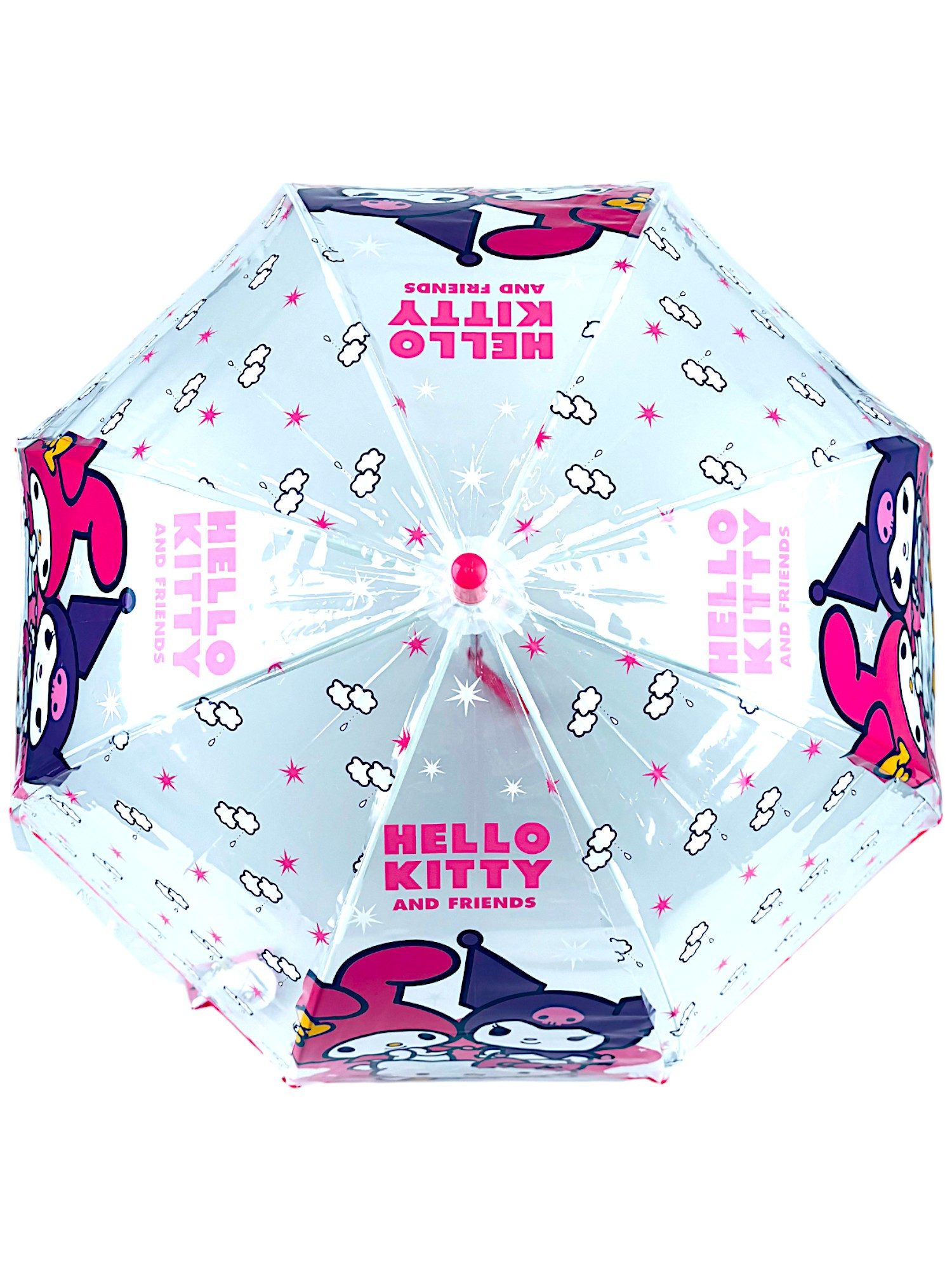 Hello Kitty Stockregenschirm Hello Kity & Friends, Mädchen Regenschirm Kuppelschirm Ø 70, L.: 68 cm