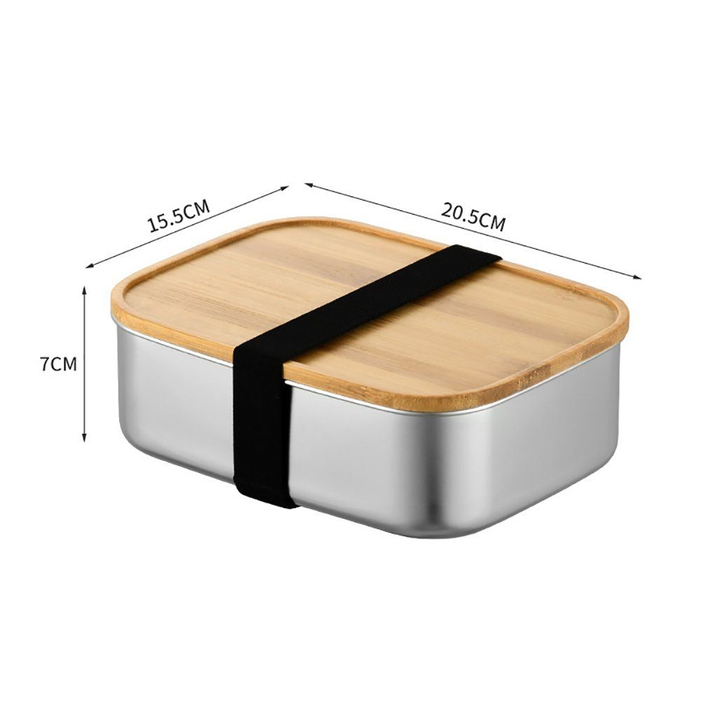 Auslaufsiche Edelstahl Umweltfreundlich mit Lunchbox Metall Brotdose 2 Silber(0.435kg) Fächern, GelldG