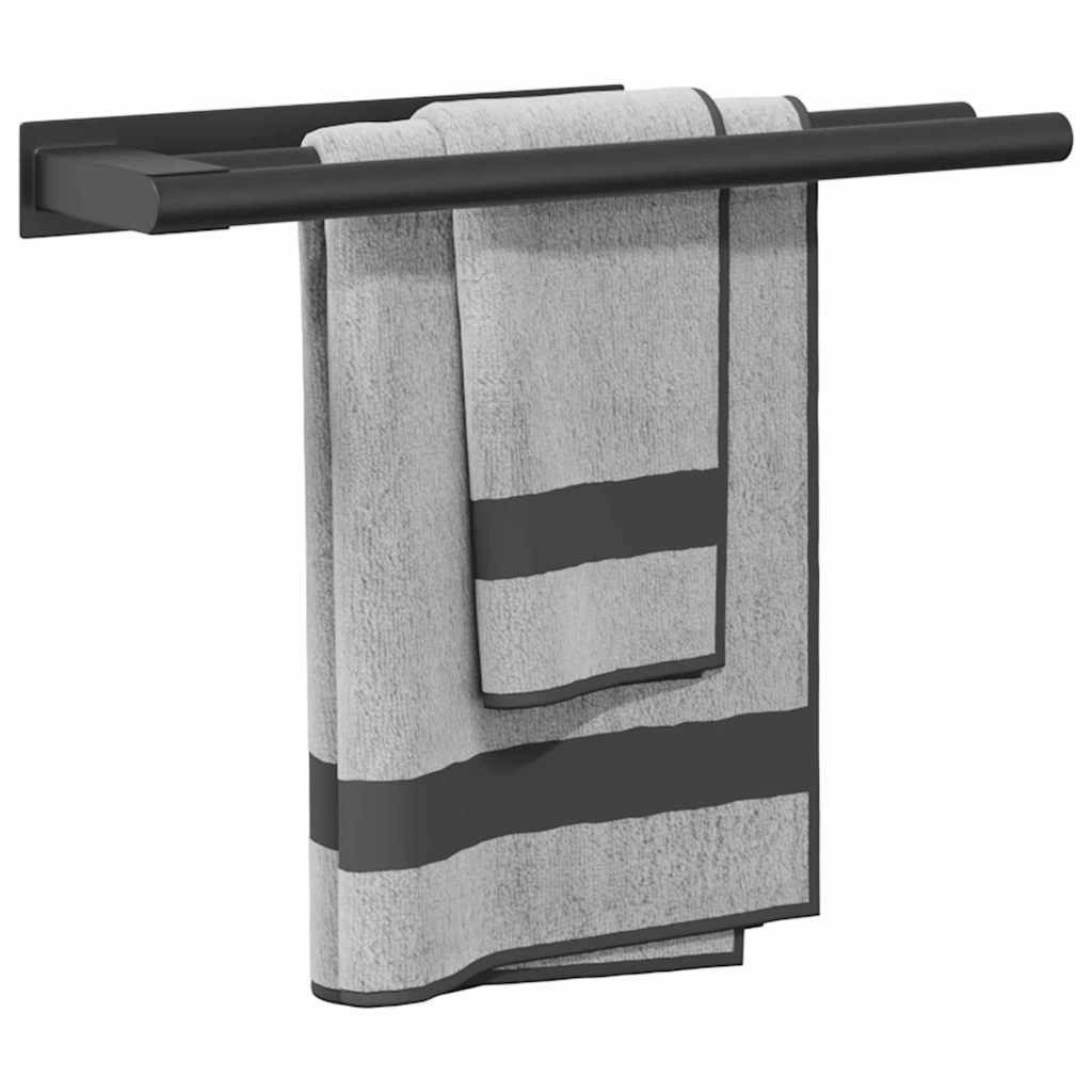 vidaXL Handtuchhalter Handtuchhalter Schwarz 40 x 9 x 4 cm Edelstahl