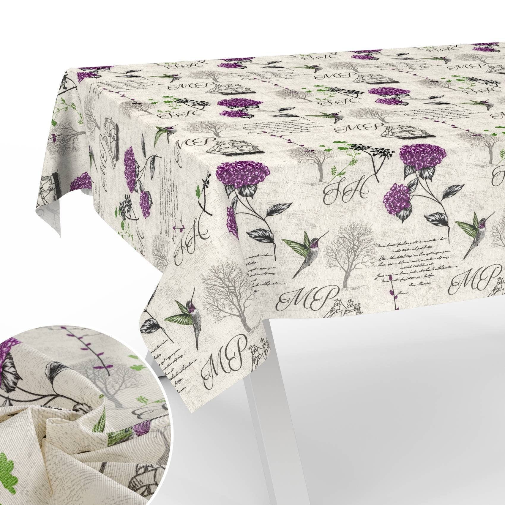 ANRO Tischdecke mit Blumen Botanik aus günstig online kaufen