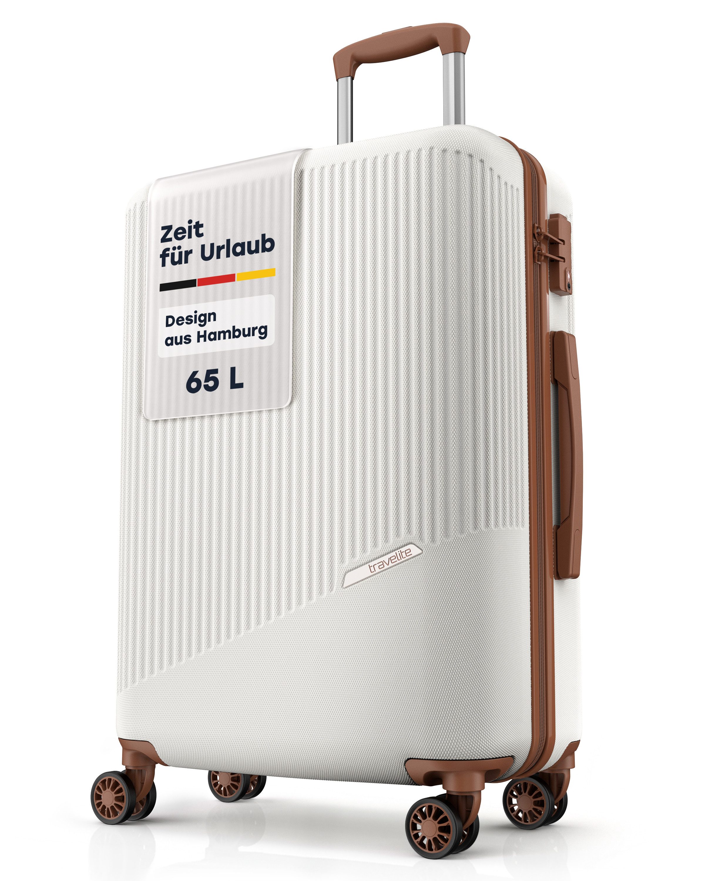 travelite Hartschalen-Trolley BALI Reisekoffer Hartschale, 4 Rollen, TSA-Schloss – robustes Reisegepäck