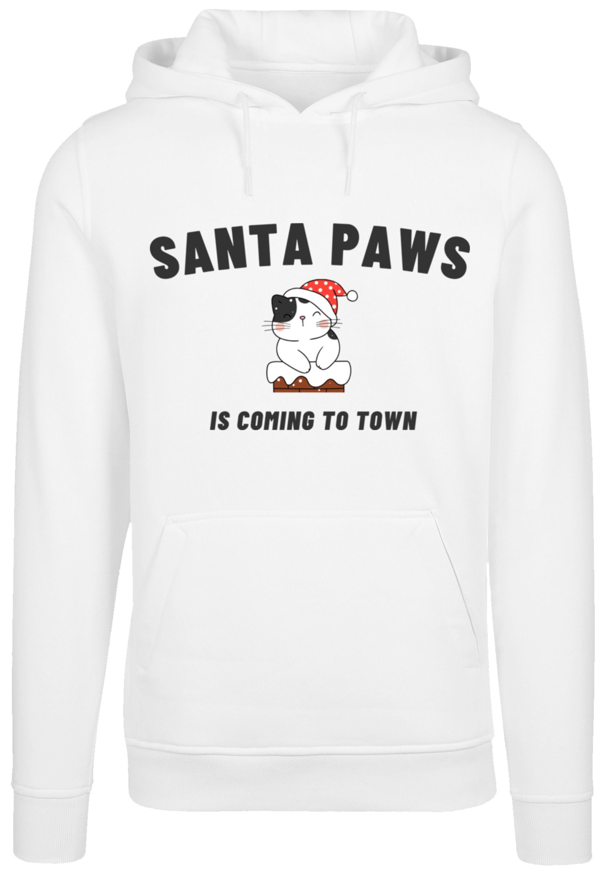 F4NT4STIC Kapuzenpullover Santa Paws Christmas Cat Premium Qualität, Rock- Musik, Band, Verstellbare Kapuze und geräumige Kängurutasche