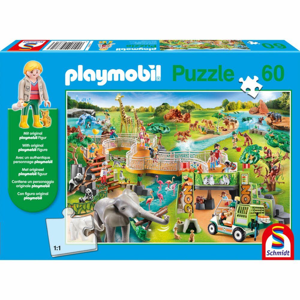 Schmidt Spiele Puzzle Playmobil Zoo 60 Teile, 60 Puzzleteile