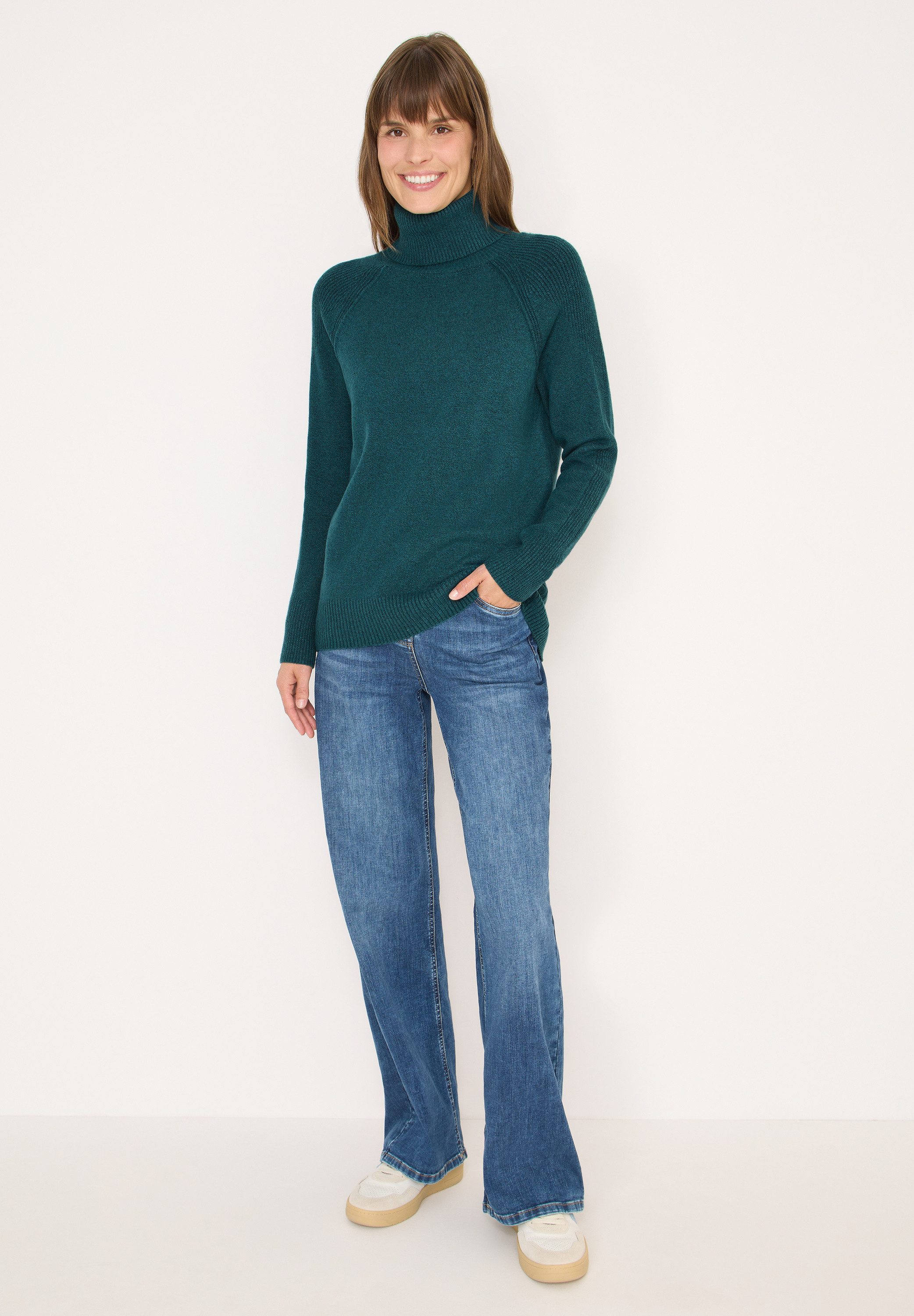 CECIL Rollkragenpullover im angenehmen Materialmix