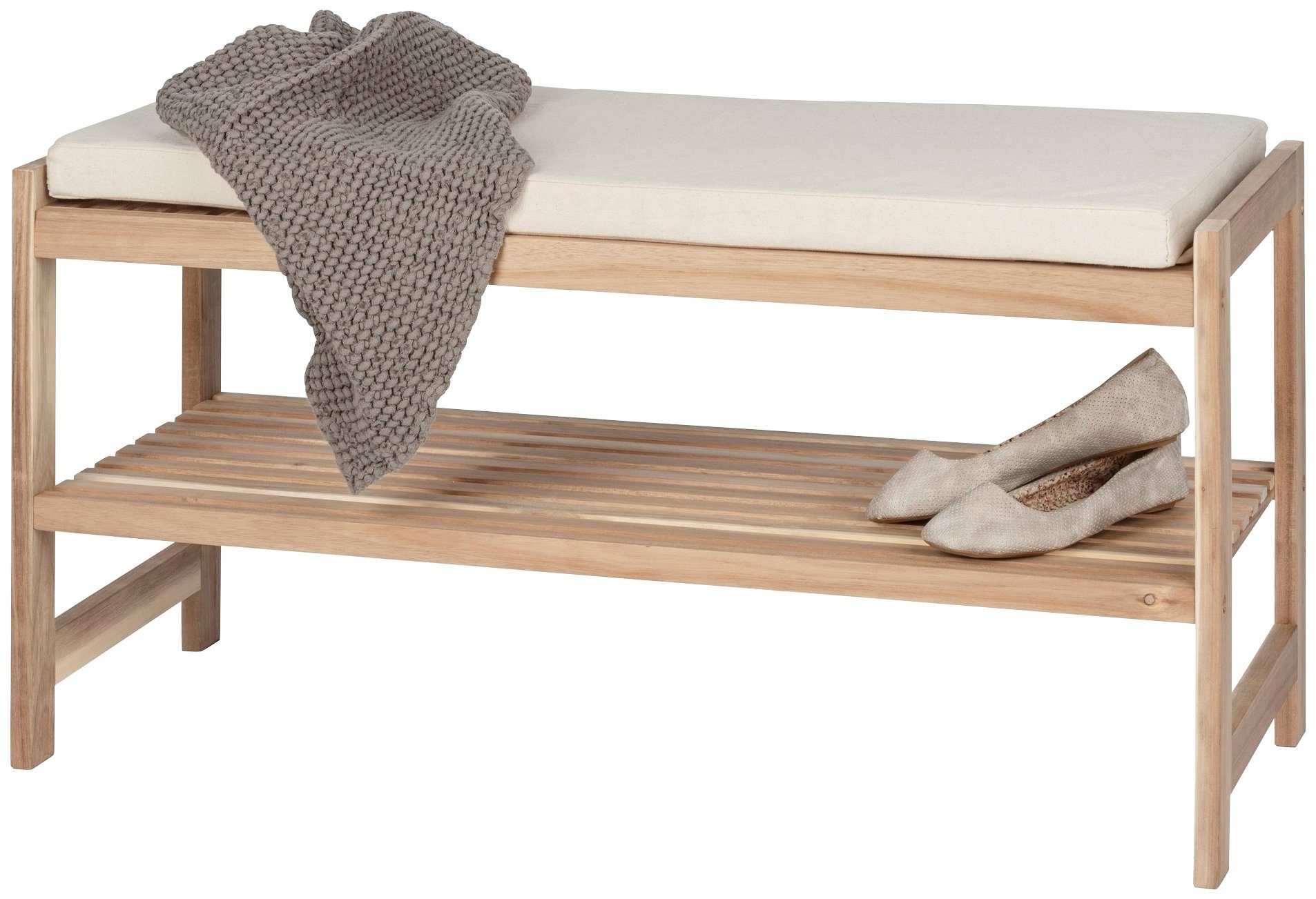 WENKO Schuhbank Acina, BxTxH: 90x34x45 cm, aus Akazienholz