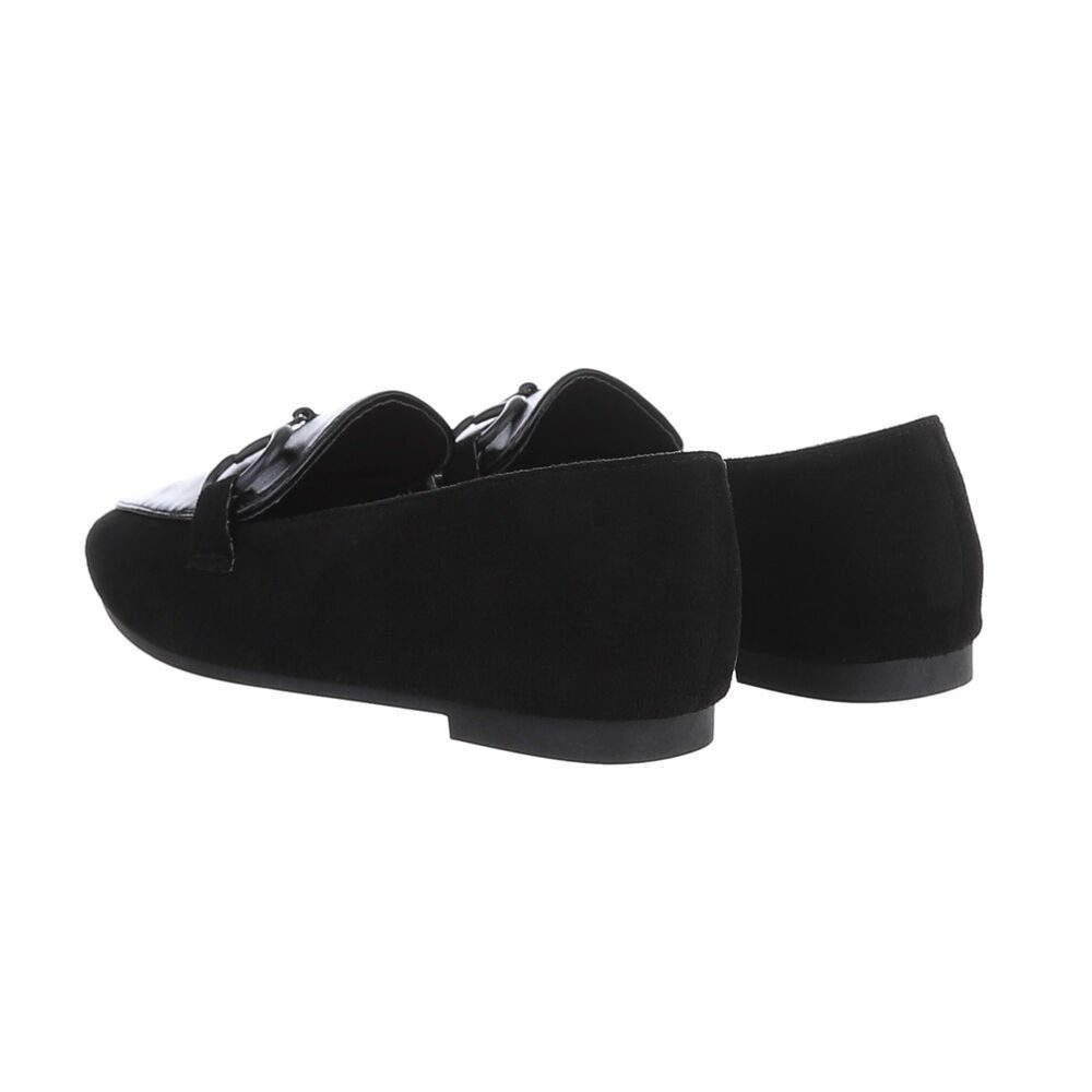 Ital-Design Damen Mokassins Freizeit Slipper (86188150) Blockabsatz Mokassins in Schwarz