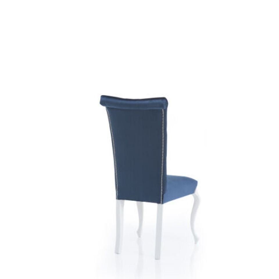 Luxus Bürostuhl Holzstuhl blau Stühle Klassische Holz Stuhl Design Lehnstuhl JVmoebel