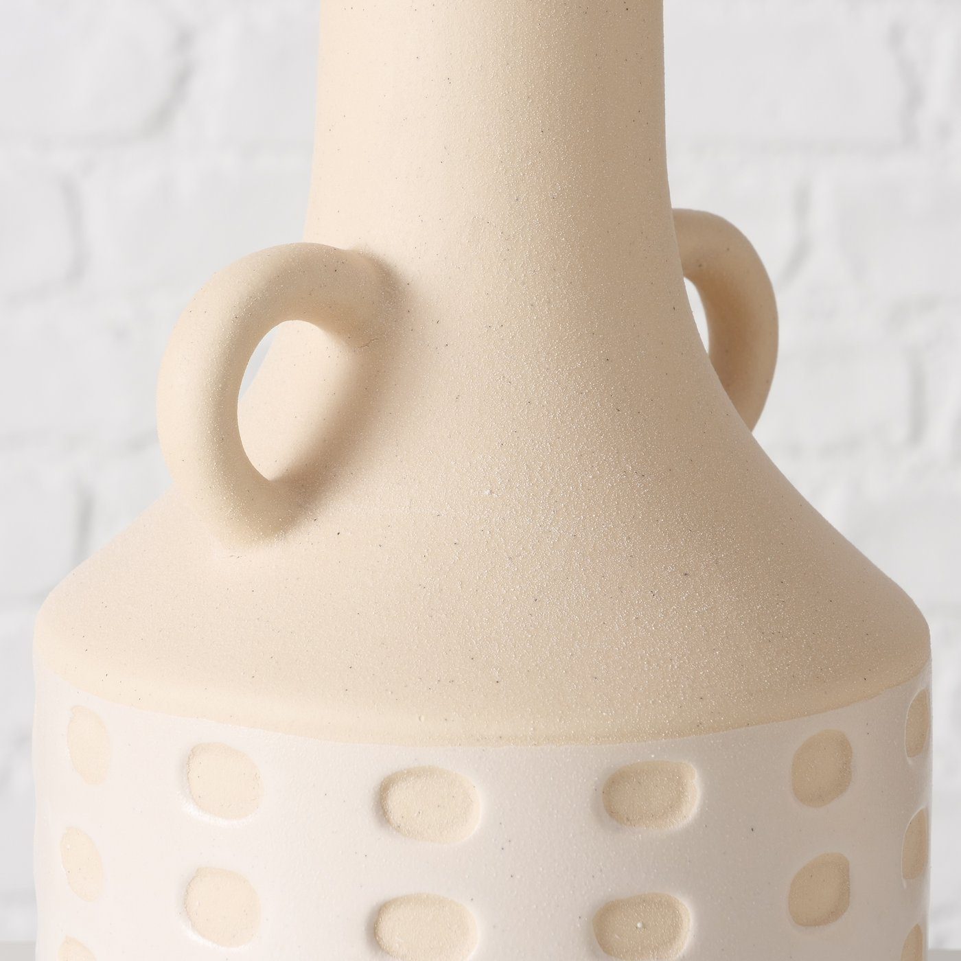BOLTZE Dekovase "Cimera" H27cm, Vase aus Keramik beige/weiß in