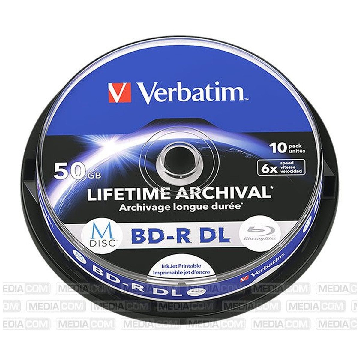 Verbatim Blu-ray-Rohling Verbatim M-DISC BD-R DL 50GB 1-6x Jewelcase 5er Inkjet