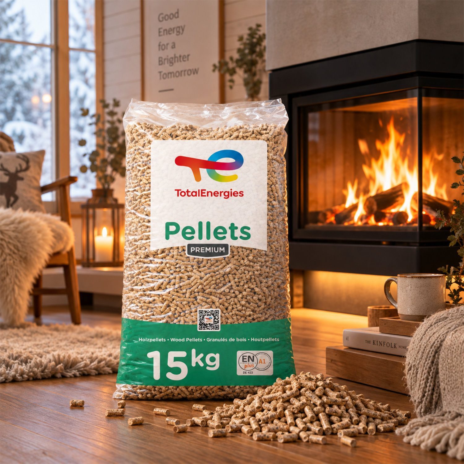 TotalEnergies Holzpellets Premium ENplus A1 Holzpellets Weichholz, 300 kg, (Palette, 20-St) – Bild 5 von 5