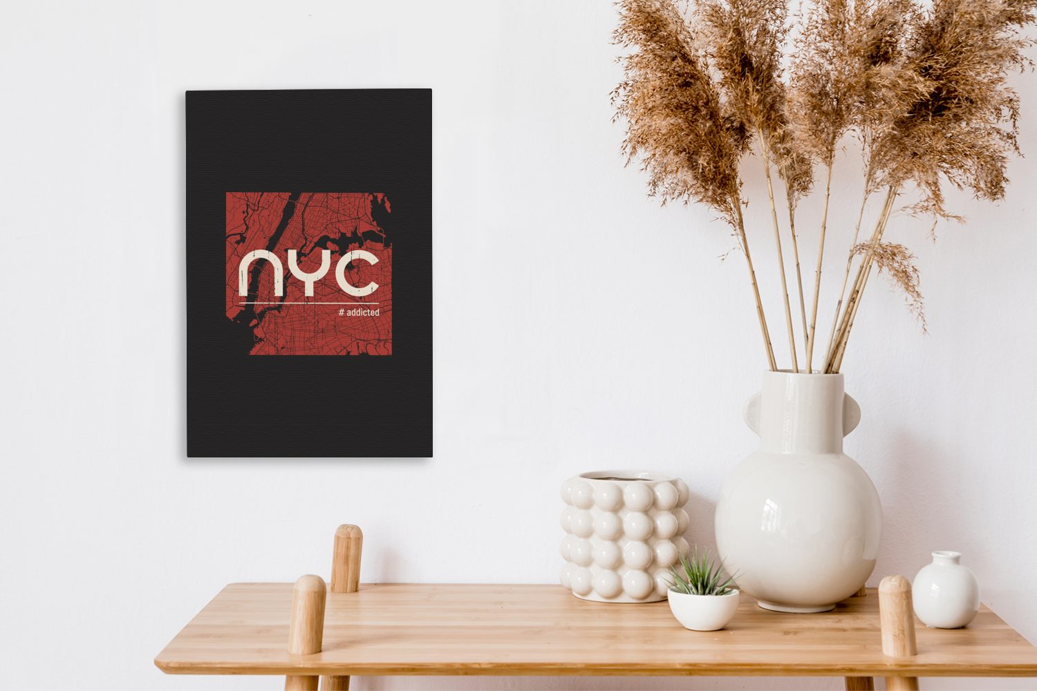 York NYC St), fertig bespannt Schwarz, New - cm - (1 inkl. OneMillionCanvasses® 20x30 Gemälde, Leinwandbild Leinwandbild Zackenaufhänger,