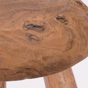 CREEDWOOD Hocker RUNDER HOCKER "HEIDI", 39 cm, Mahagoni Holz, Melk Schemel