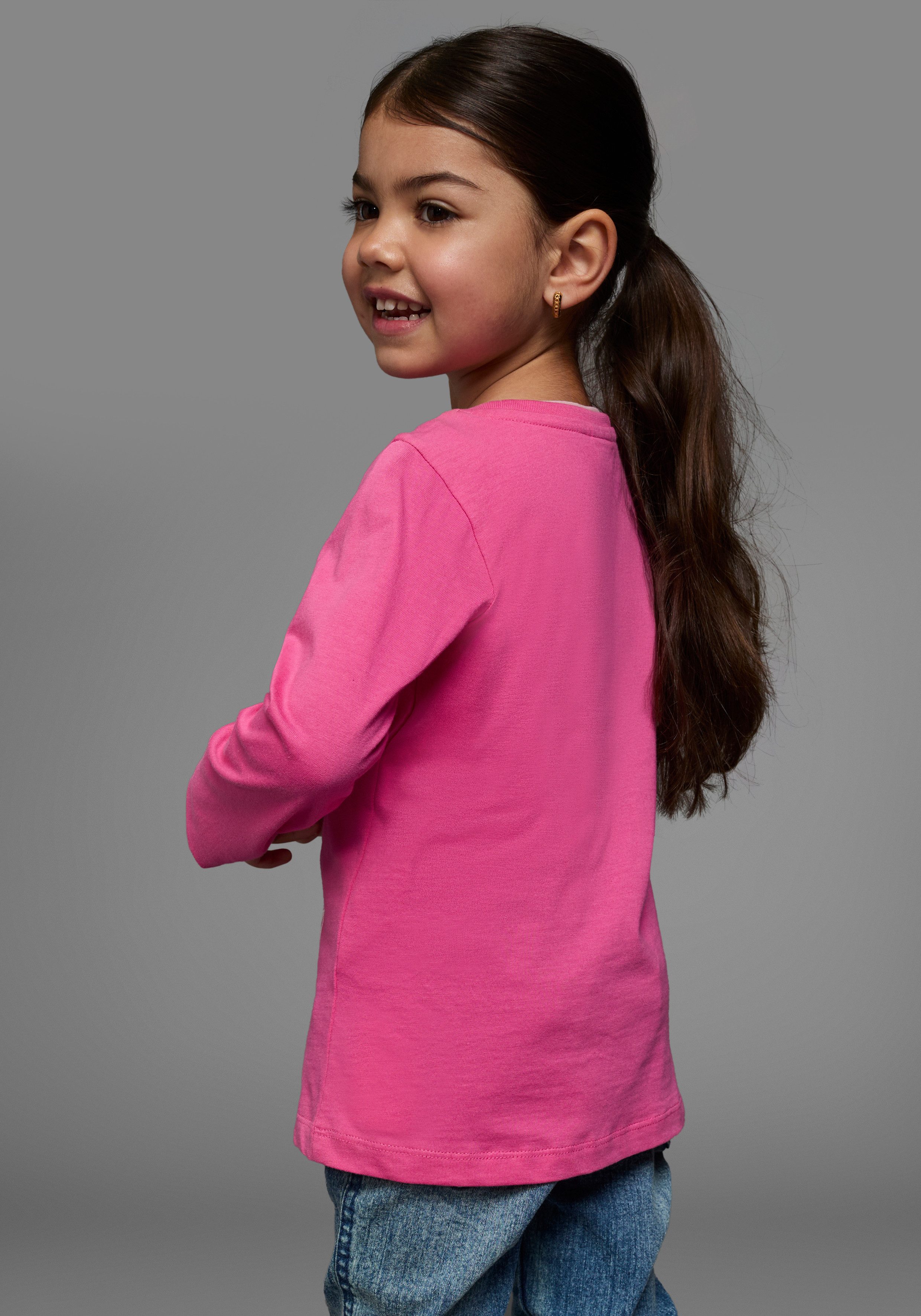 KIDSWORLD Langarmshirt Ich schmeiss alles hin und werd´ Prinzessin Sprücheshirt, langärmlig, Basic-Passform, mit Glitzerdruck – Bild 2 von 5