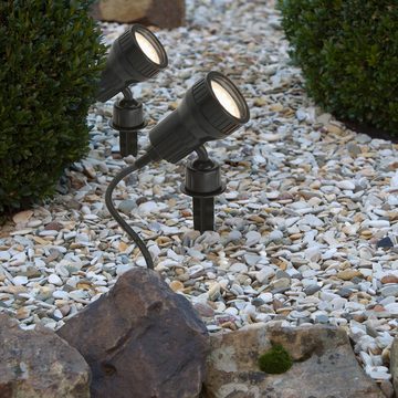 Briloner Leuchten LED Gartenstrahler 3077-025, LED wechselbar, Warmweiß, Farbfilter wechselbar, Erdspieß+Wandhalterung, schwarz, GU10, Warmweiß