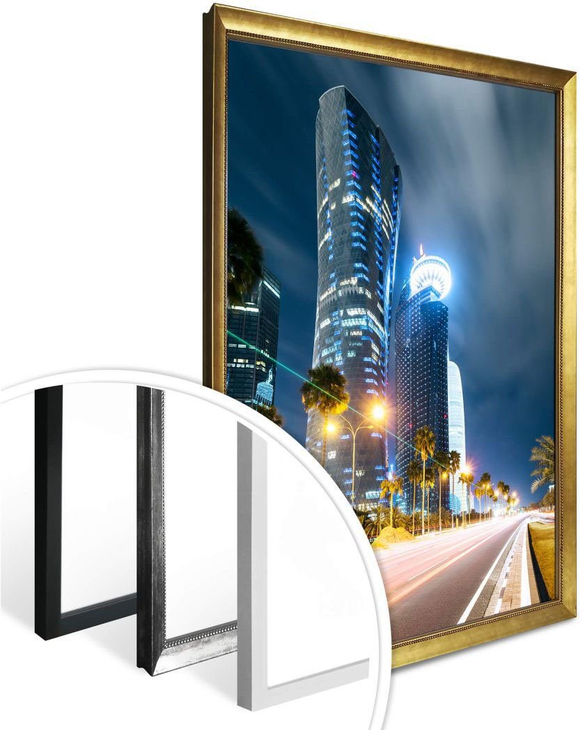 Wandbild, Wandposter Wall-Art Städte Doha, Poster, Qatar St), Poster (1 Bild,