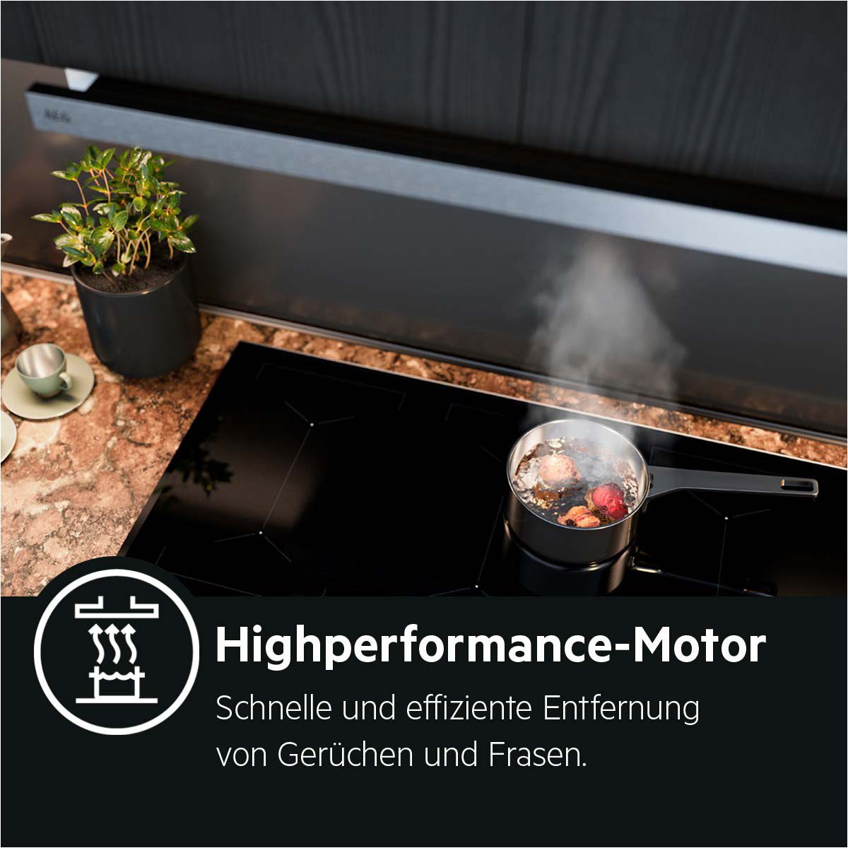 AEG Flachschirmhaube DPE5660B Serie 5000 mit PerfectFit Montage, Abluft- und Umluftbetrieb – Bild 4 von 5