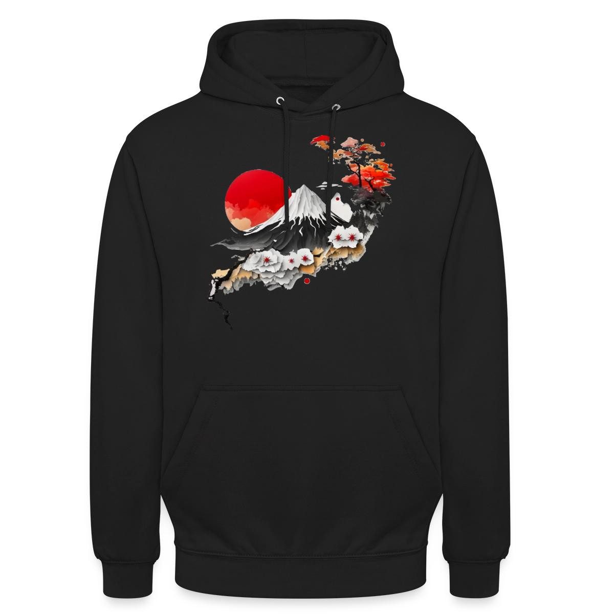 Spreadshirt Hoodie Japan Natur Kirschblüten Bonsai Berge Unisex Hoodie (1-tlg)