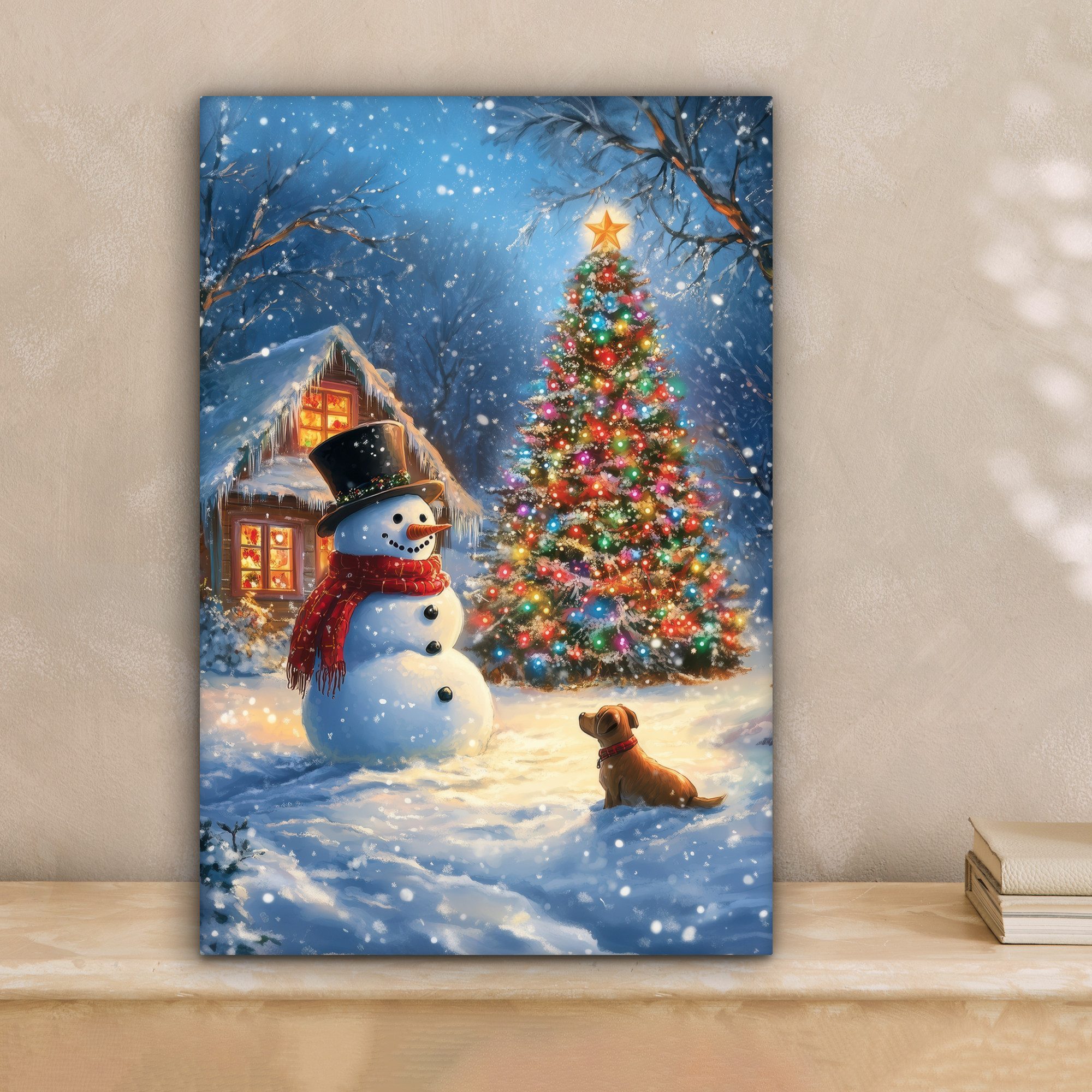 OneMillionCanvasses® Leinwandbild Weihnachtswunder - Winterabend - Farbenfr günstig online kaufen
