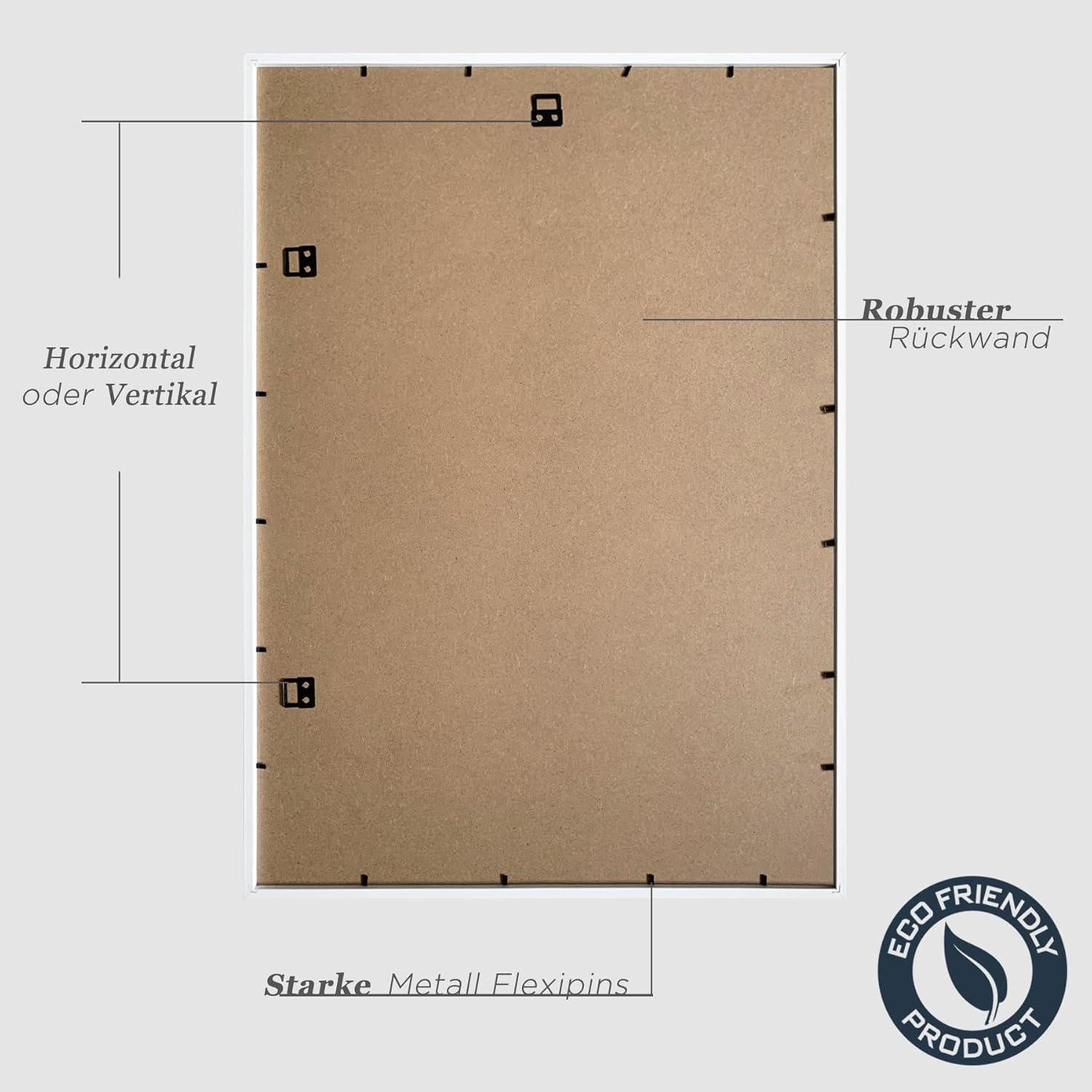 LuxusKollektion Bilderrahmen-Set Bilderrahmen 50x70cm Weiß Holz 3er Set