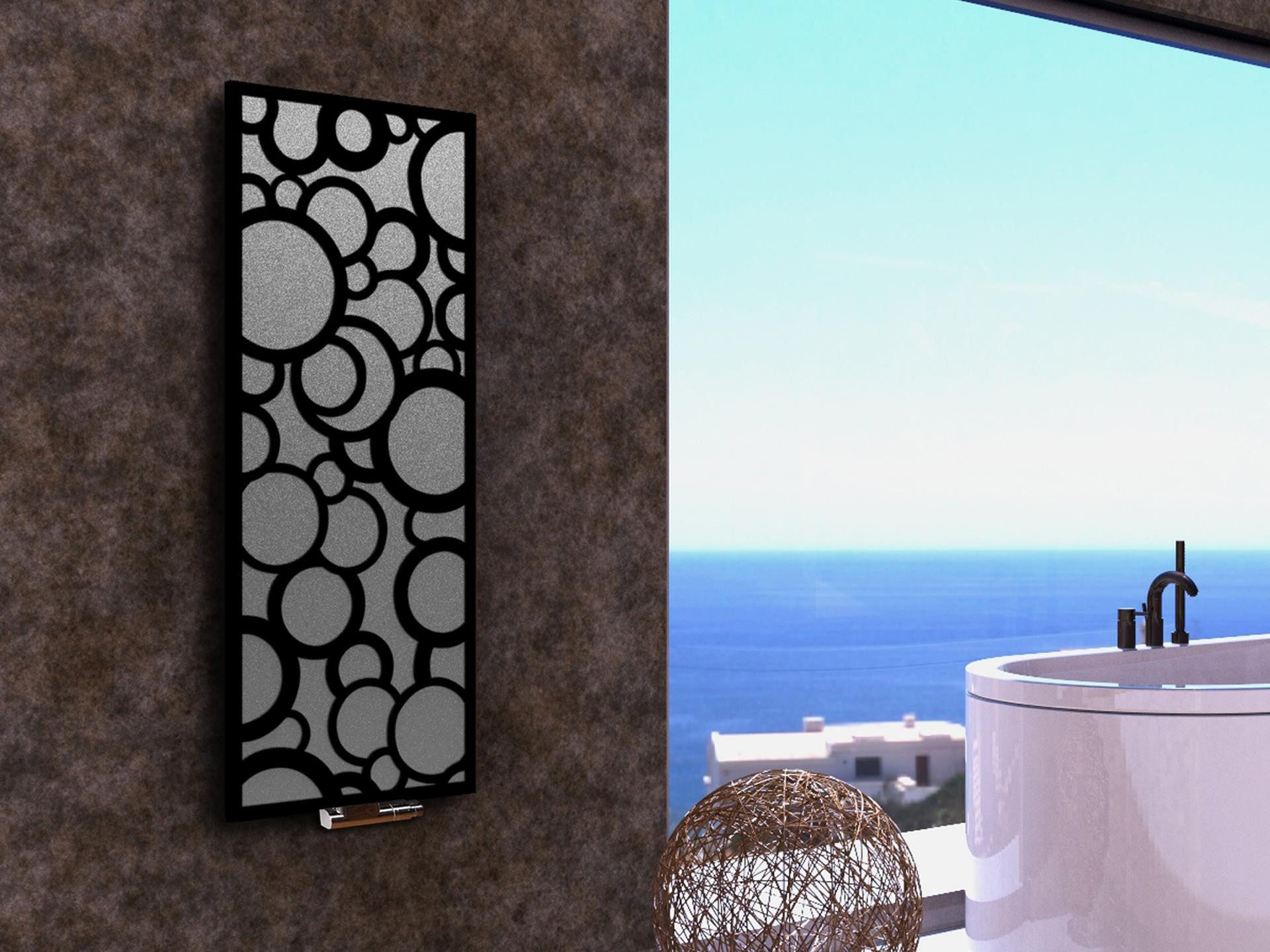 Szagato Badheizkörper BADHEIZKÖRPER Design Kreta 2 120x47cm 799 Watt anthrazit / schwarz, 5 Jahre Garantie, Made in Germany