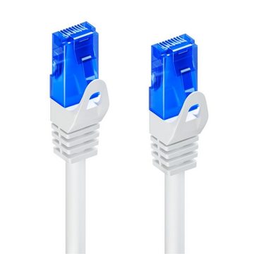 deleyCON deleyCON 15m CAT6 Patchkabel Netzwerkkabel Ethernet LAN DSL Kabel Weiß LAN-Kabel