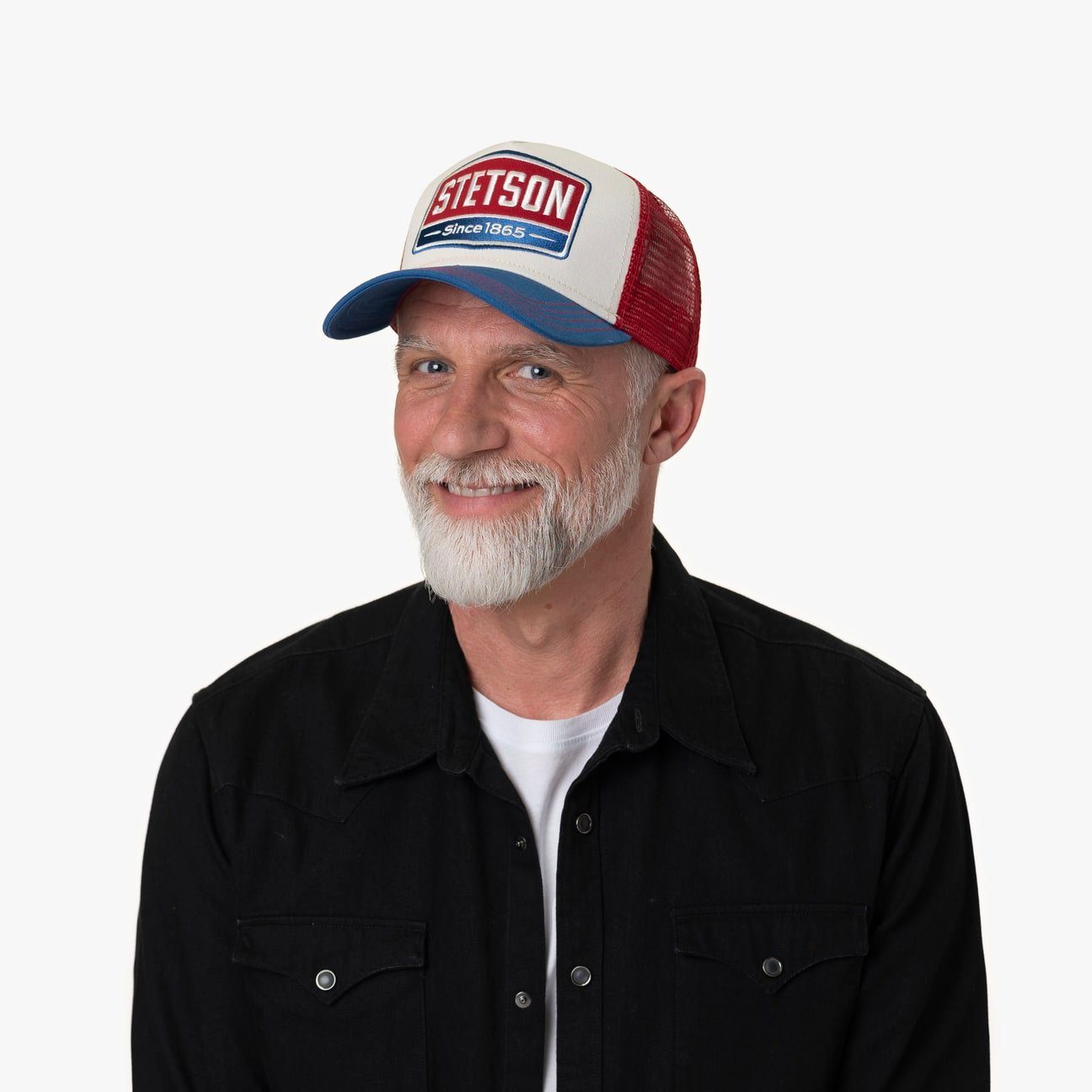 Trucker Stetson Cap blau-rot Basecap (1-St) Snapback