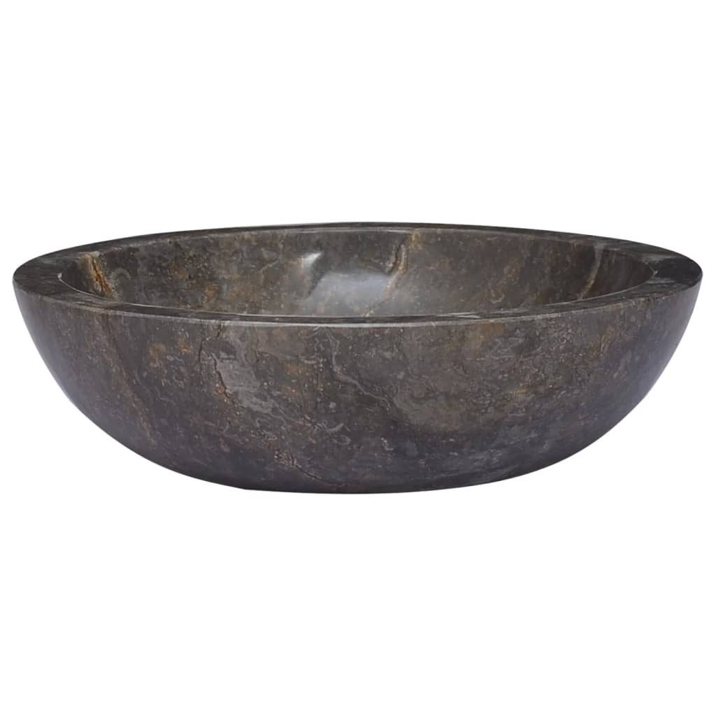 vidaXL Waschbecken NA Waschbecken Grau Ø40x12 cm Marmor