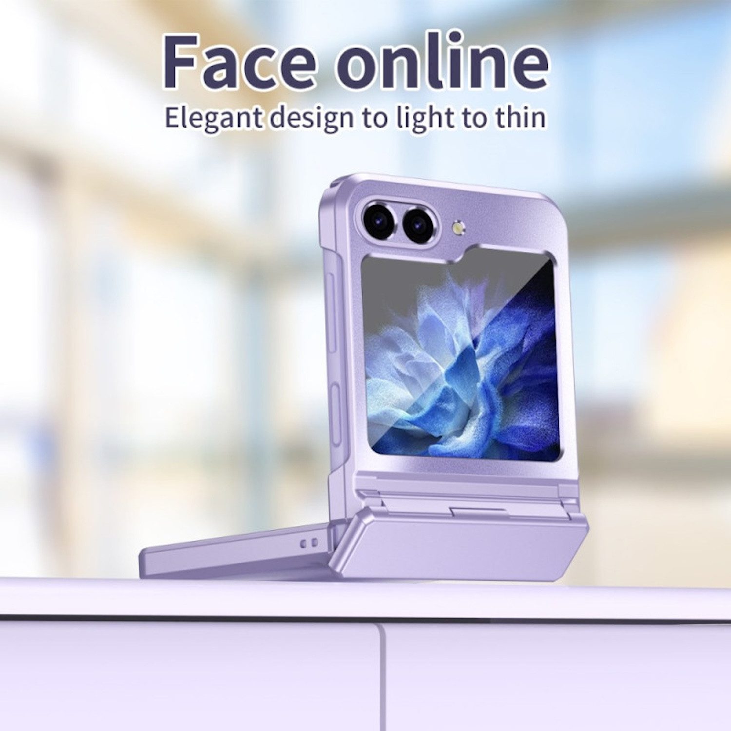 Wigento Handyhülle Für Samsung Galaxy Z Flip7 FE / Flip6 5G Design Metallic Schutz Hülle, Design Metallic Effekt Kunststoff Handy Schutz Hülle